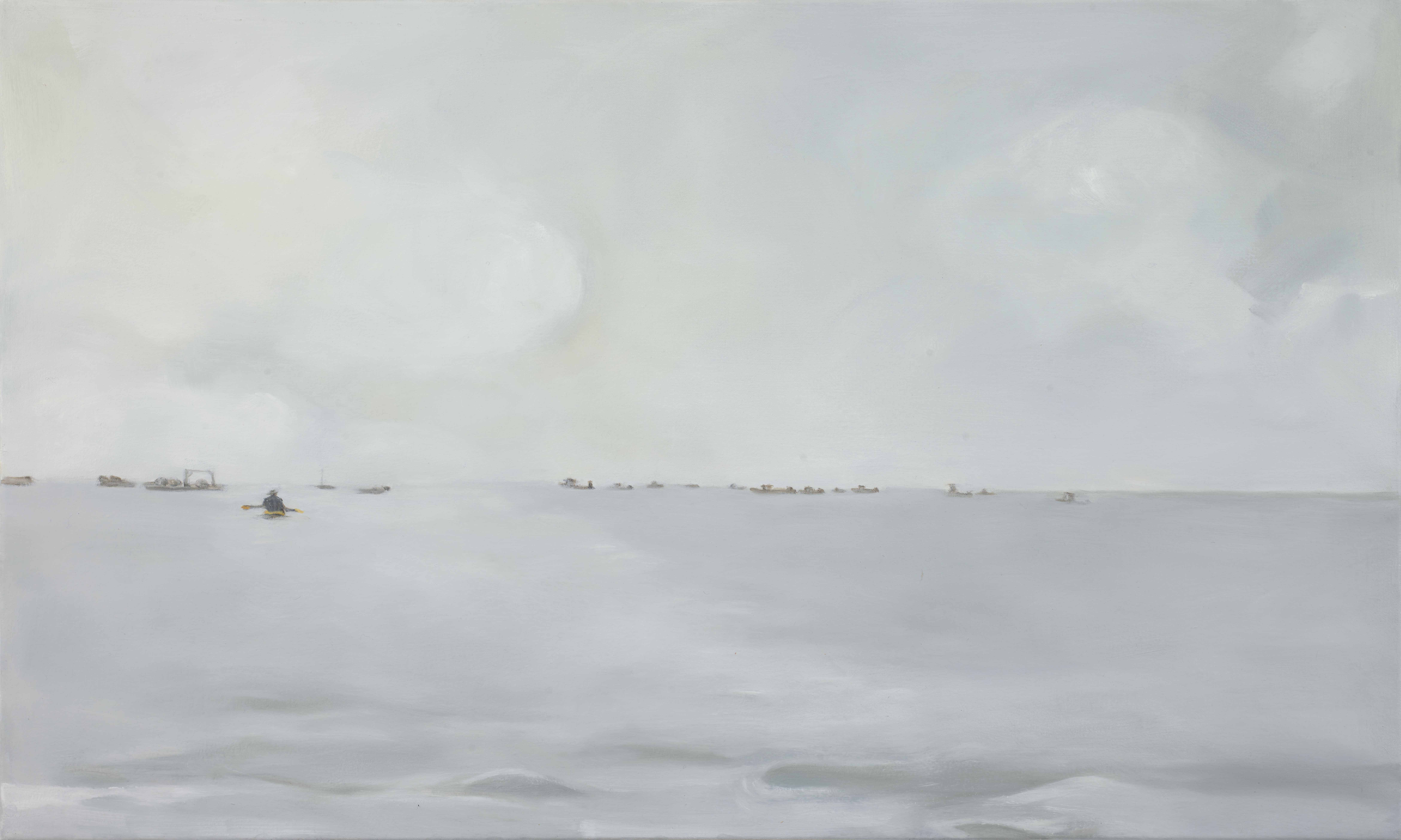 Between the Sea and the Sky, 2022, oil on canvas, 24x40 inches