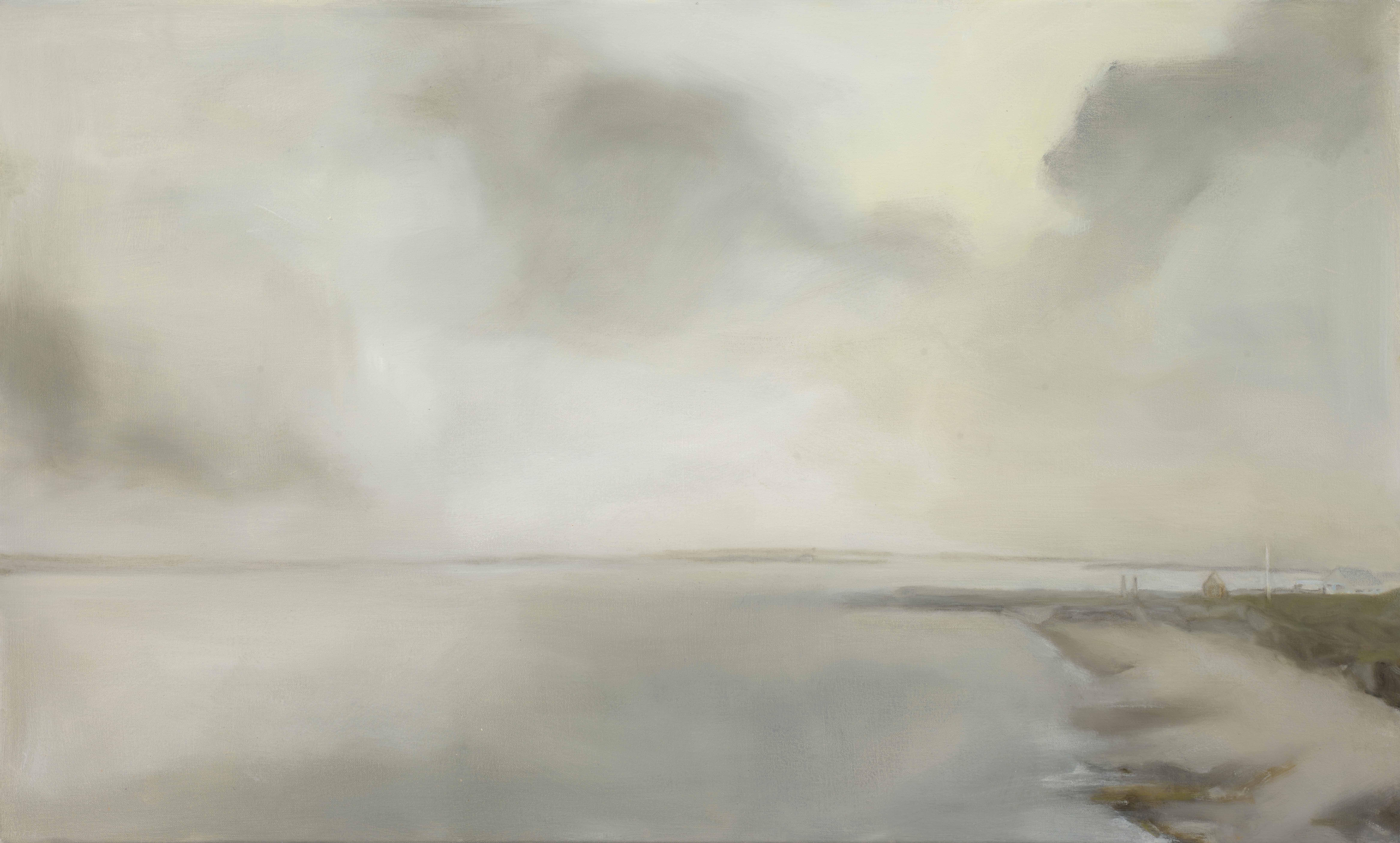 Fog on the Water, 2023, oil on canvas, 24x40 inches