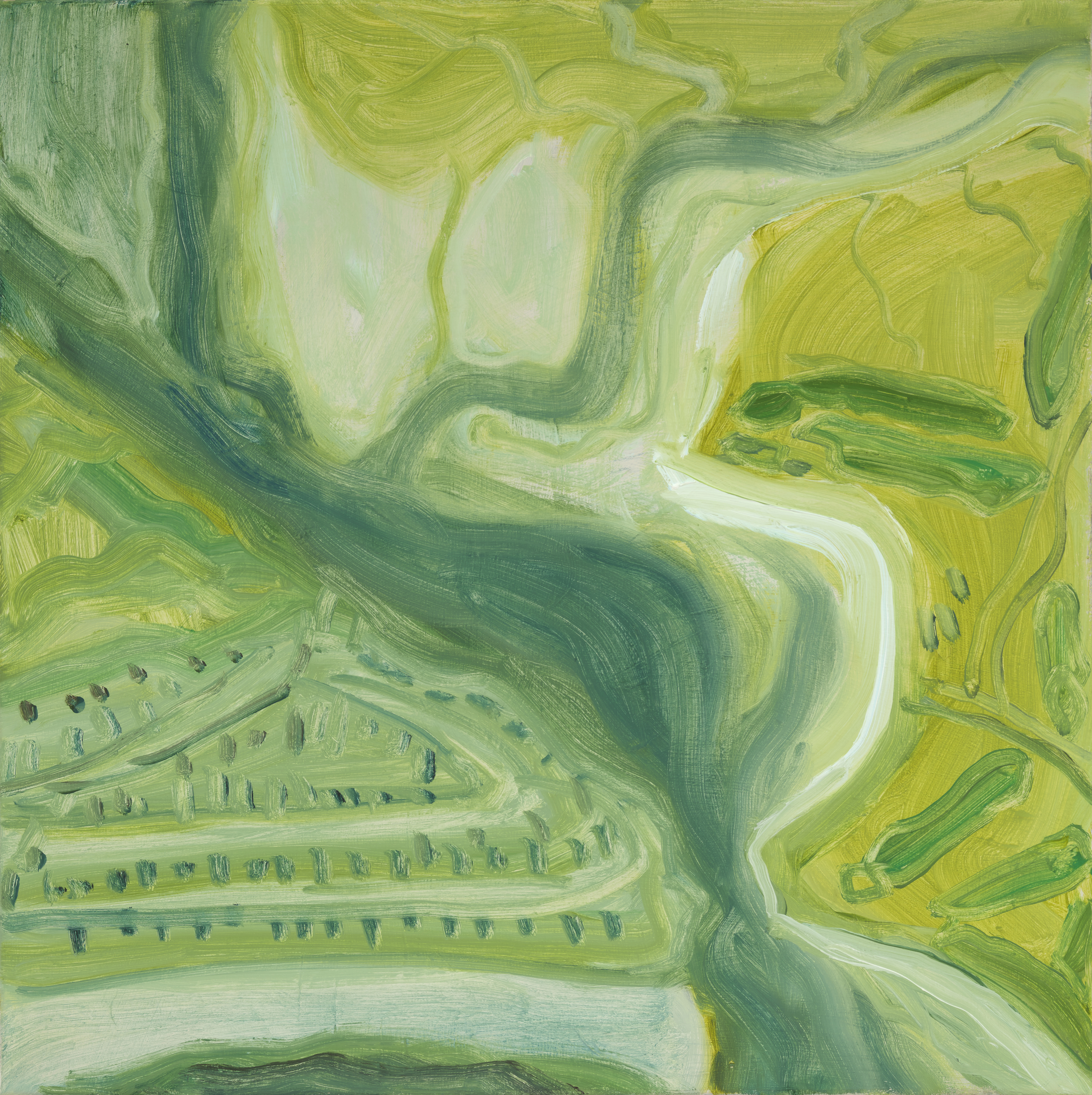 Nonesuch River, 2018, oil on linen, 20 x 20 inches
