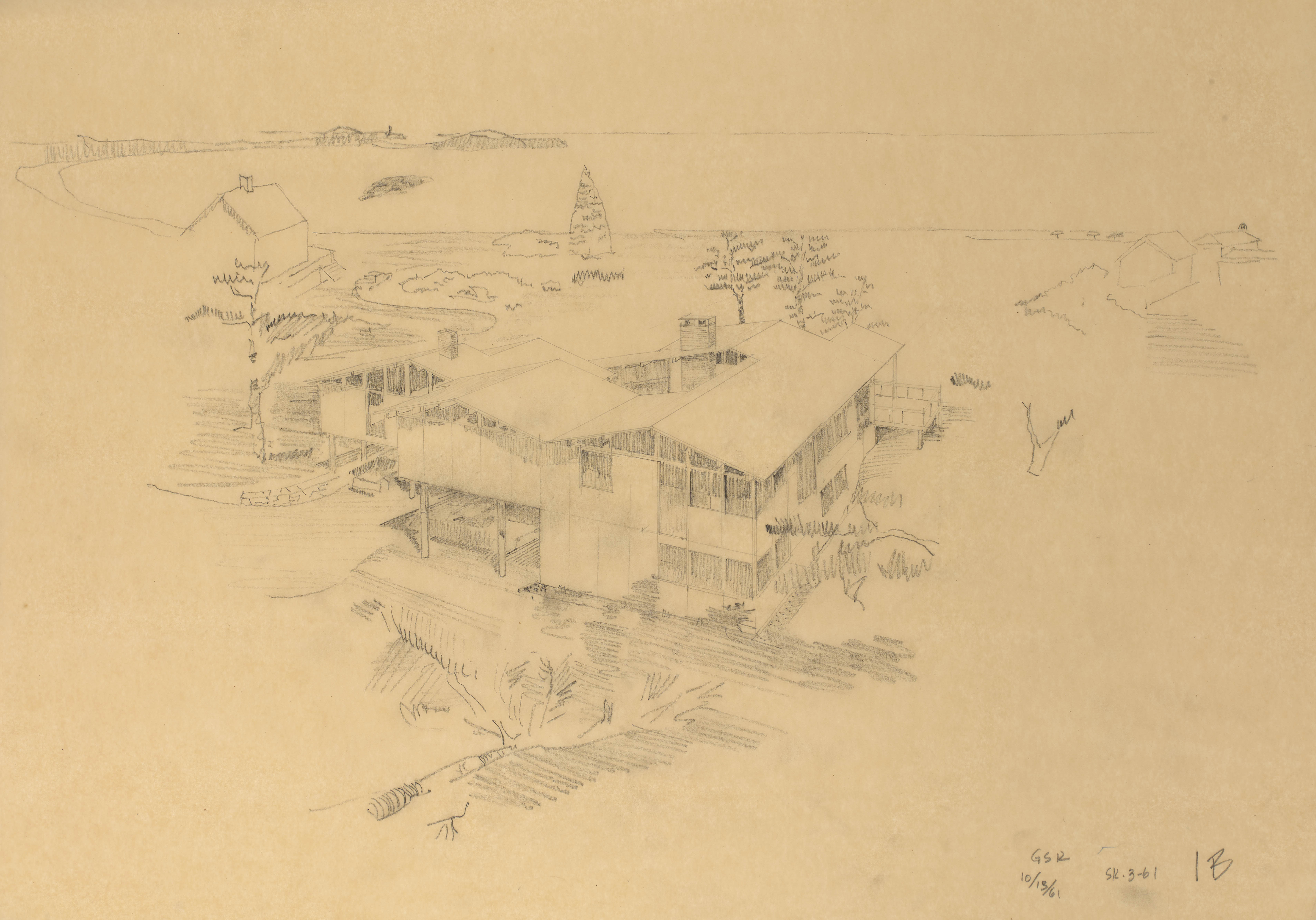 GSR SK-3-61 1B, 1961, graphite on tracing paper, 18 x 24 inches