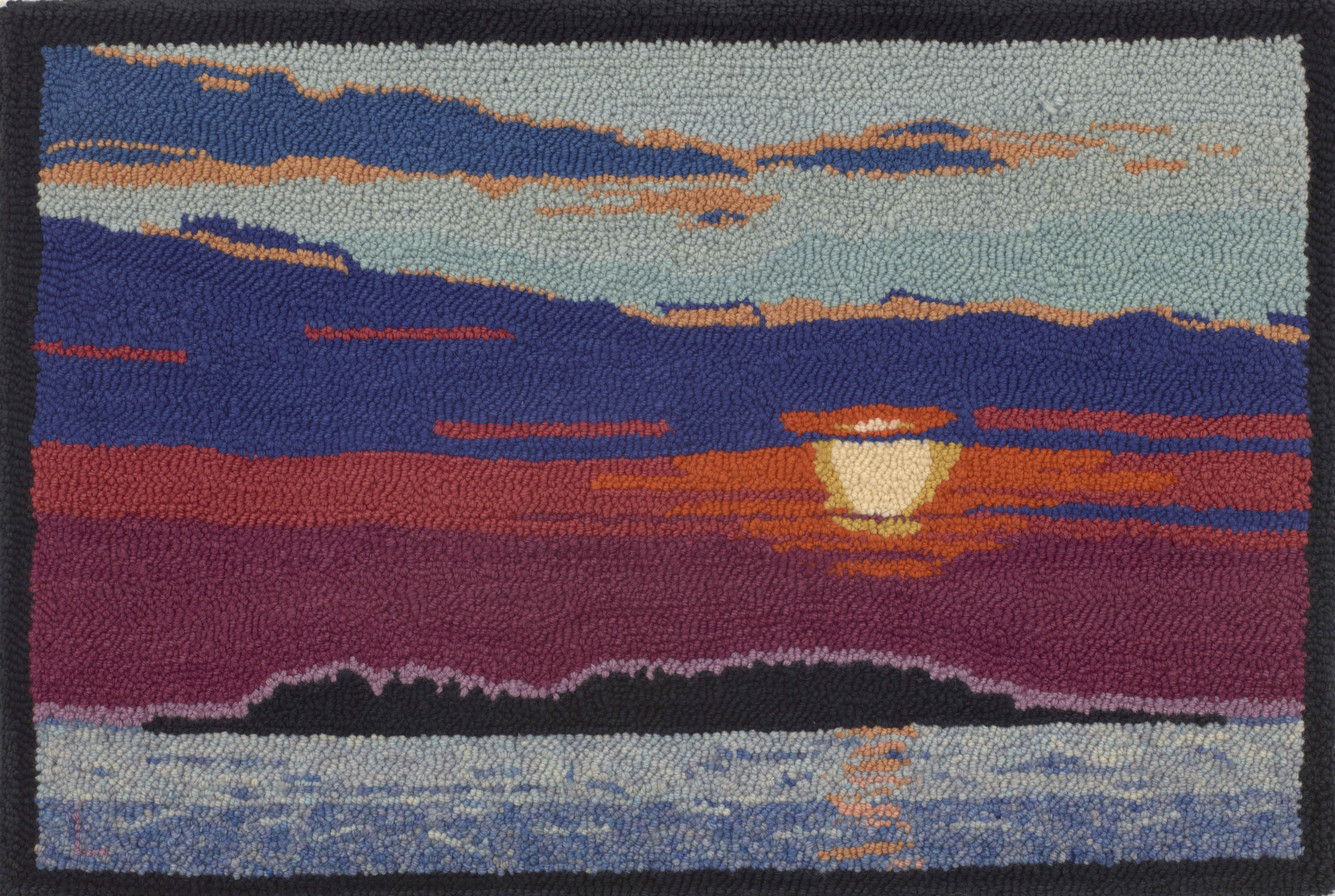 Mid-April Sunrise, 2019, cotton and hand-dyed wool, 24 x 36 inches