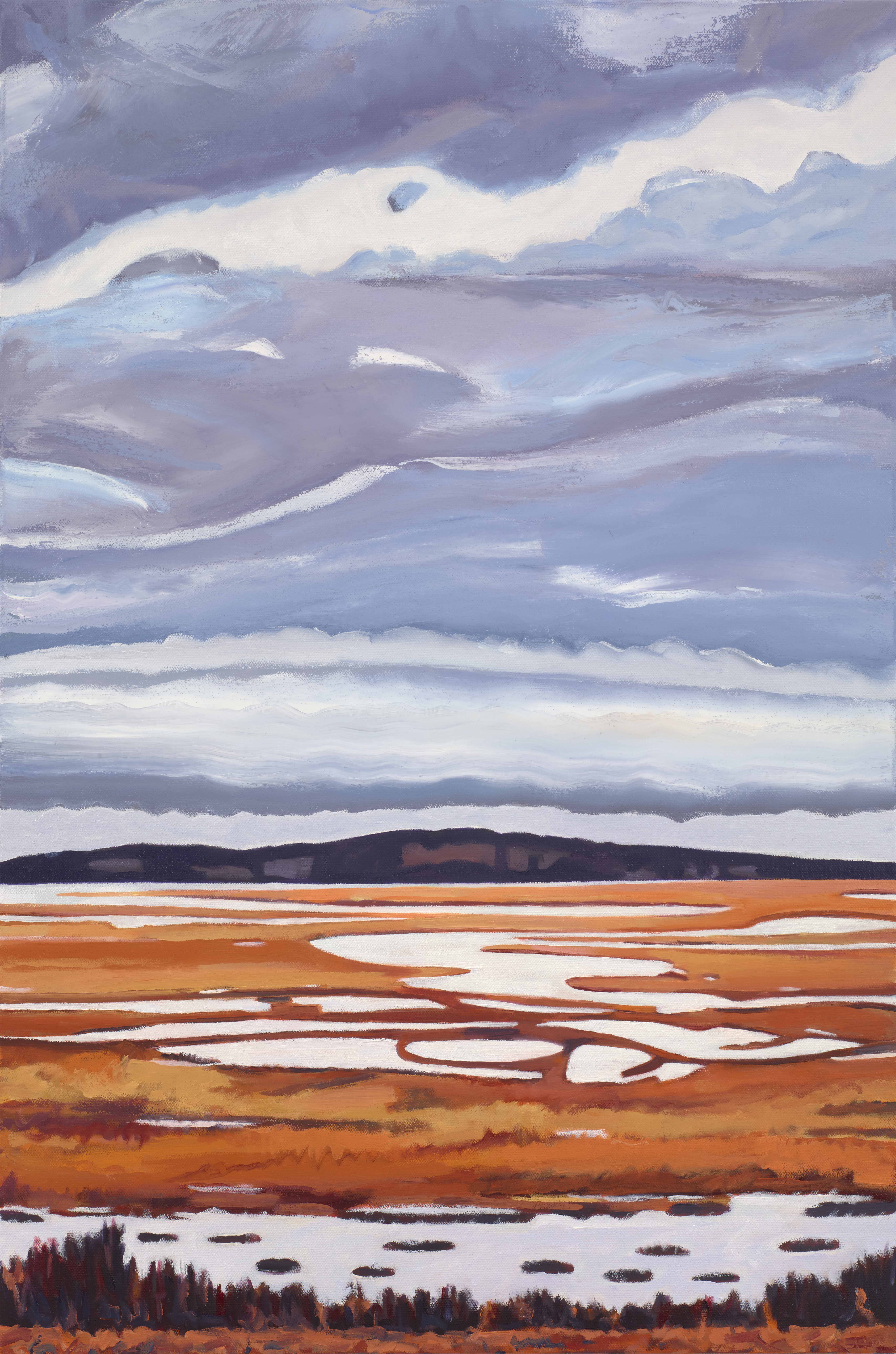 Scarborough Marsh, 2019, oil on canvas, 30 x 20 inches