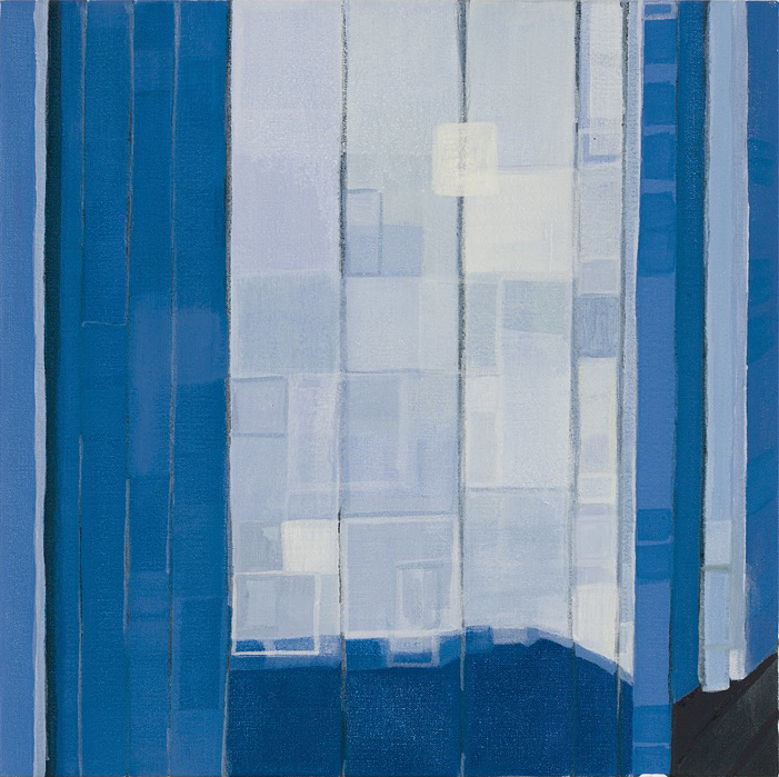 Locker Shadows, 9/19/19, 16:39, 43.534912, -70.314758,2020, oil on canvas, 12 x 12 inches