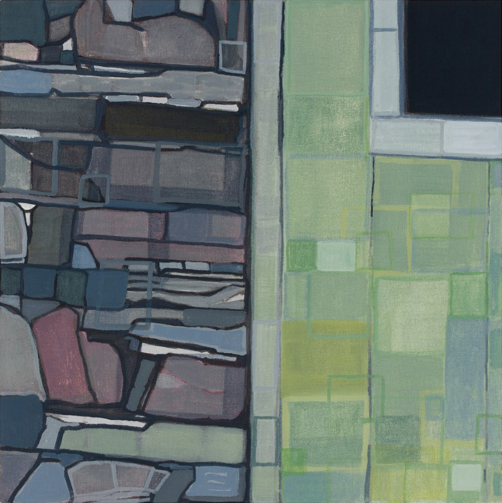 Pump House Window, 10/12/19, 13:15, 43.533967, -70.313963, 2020, oil on canvas, 12 x 12 inches