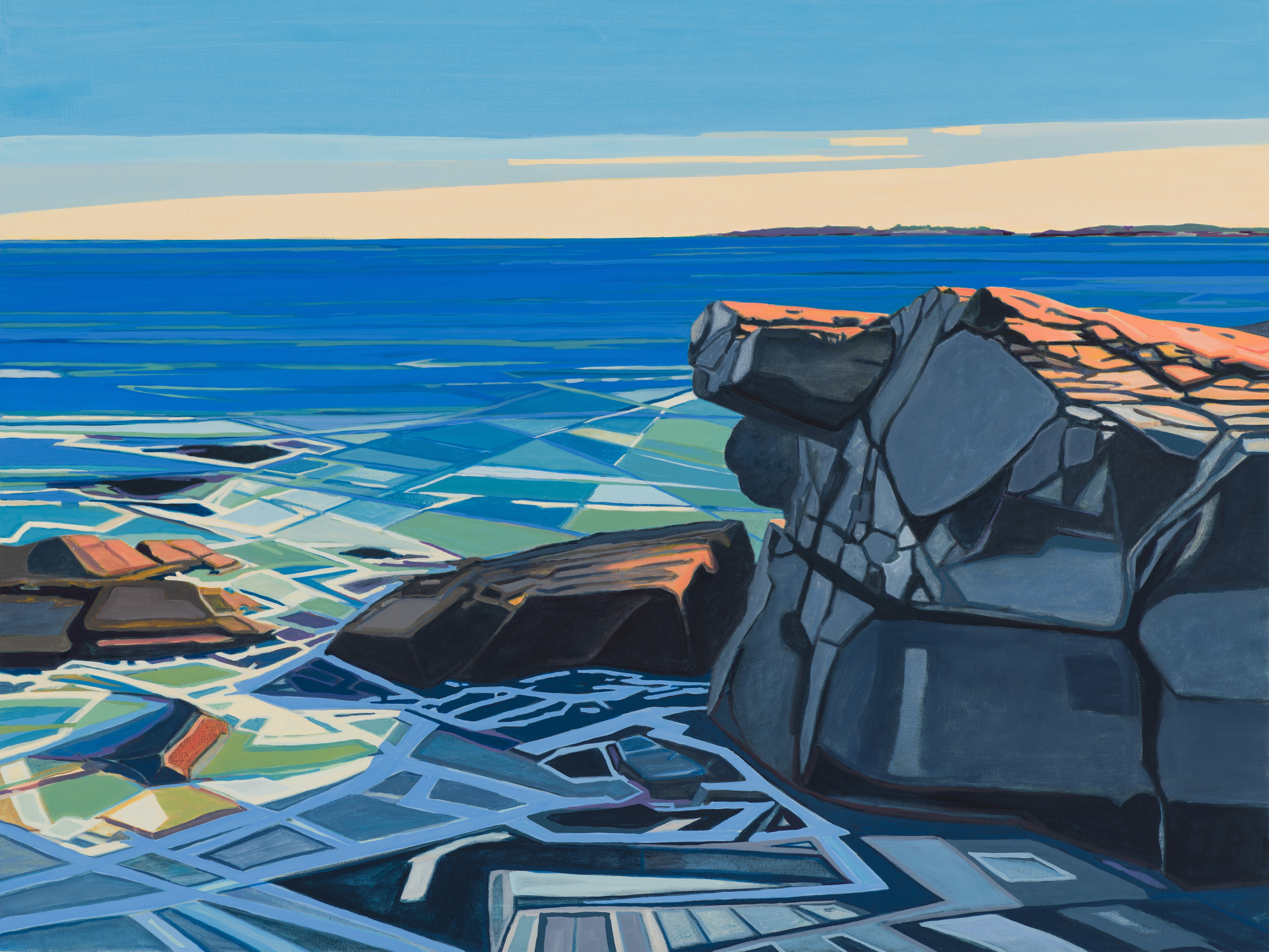 Cannon Rock, 10/11/20, 15:14, 43.527875, -70.318145, 2021, oil on canvas, 30 x 40 inches