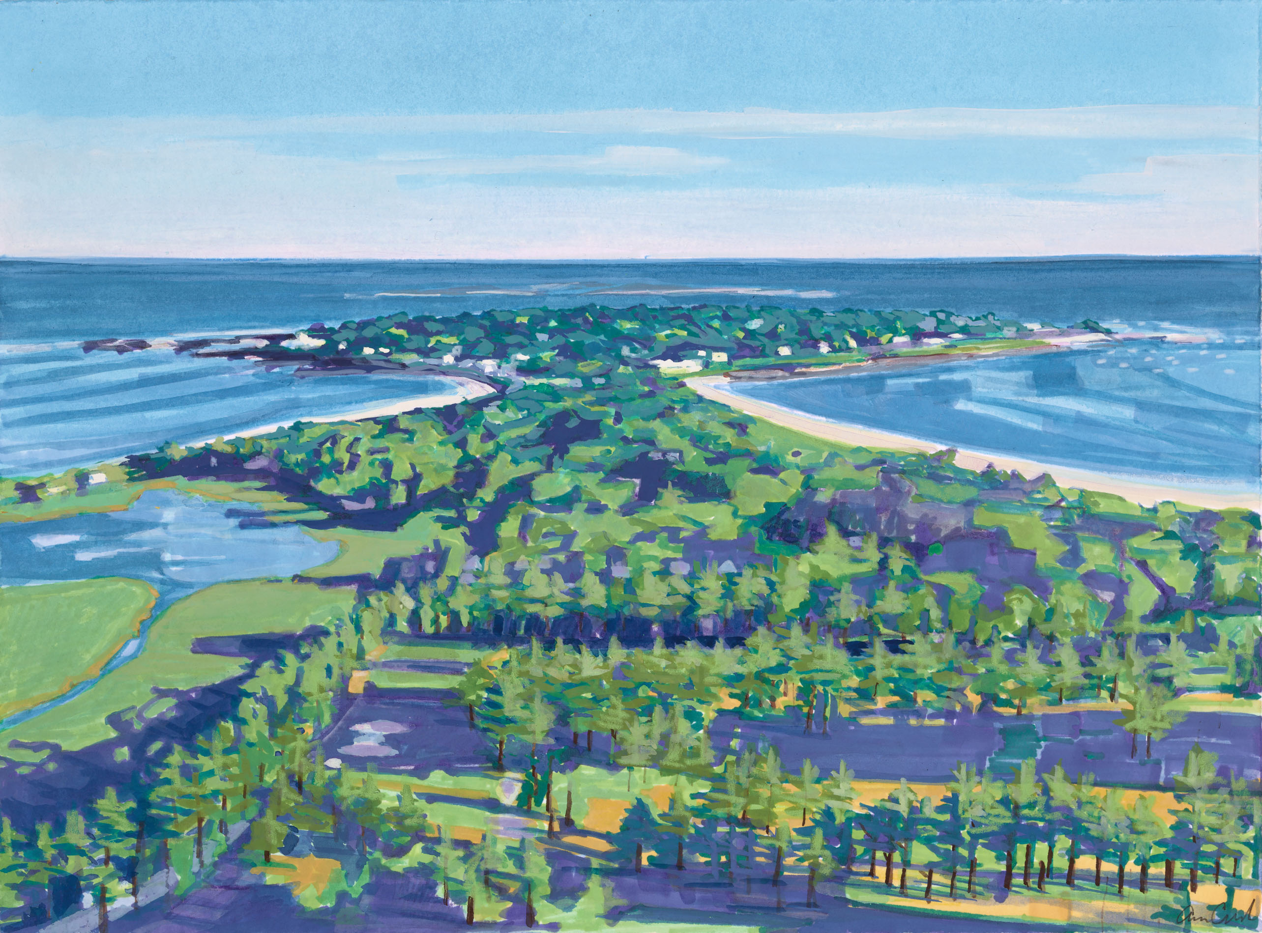Aerial of Cliff Walk, 2021, mixed media on paper, 11 x 15 inches Aerial of Cliff Walk, 2021, mixed media on paper, 11 x 15 inches