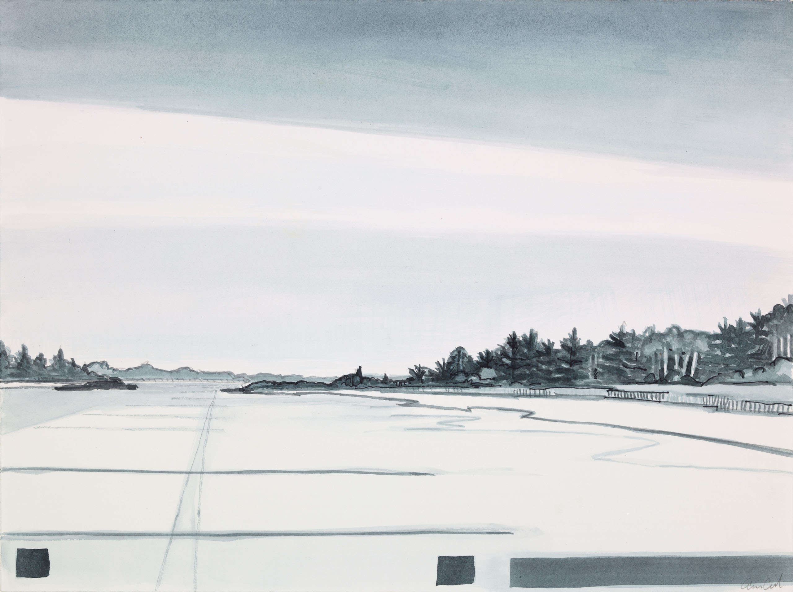 The Clam Flats, 2021, mixed media on paper, 11 x 15 inches