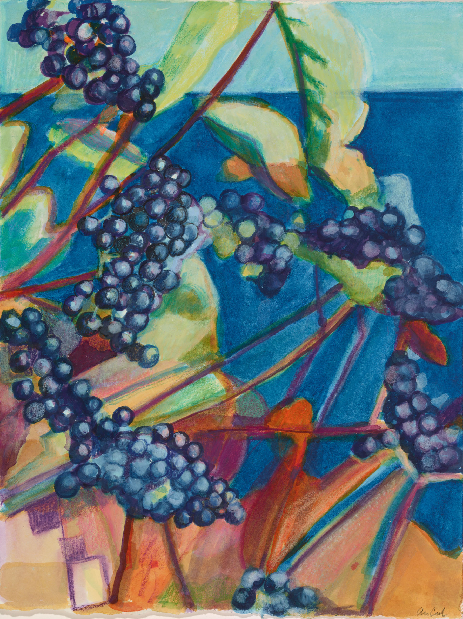 Viburnum, 2019, mixed media on paper, 11.5 x 8.75 inches