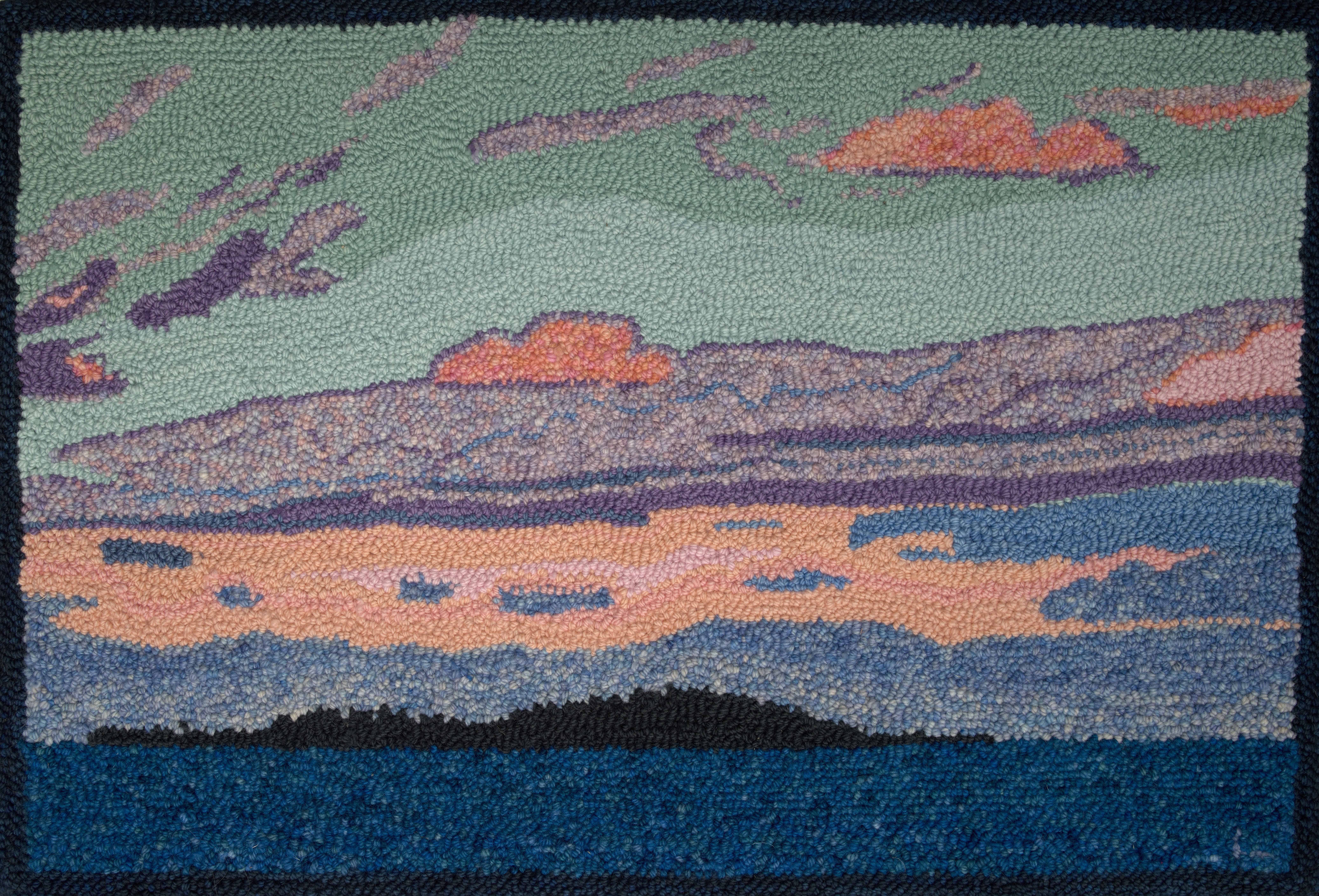 Lindsay Hopkins-Weld, November Sky, 2022, hand-dyed wool on cotton, 25 x 36 inches