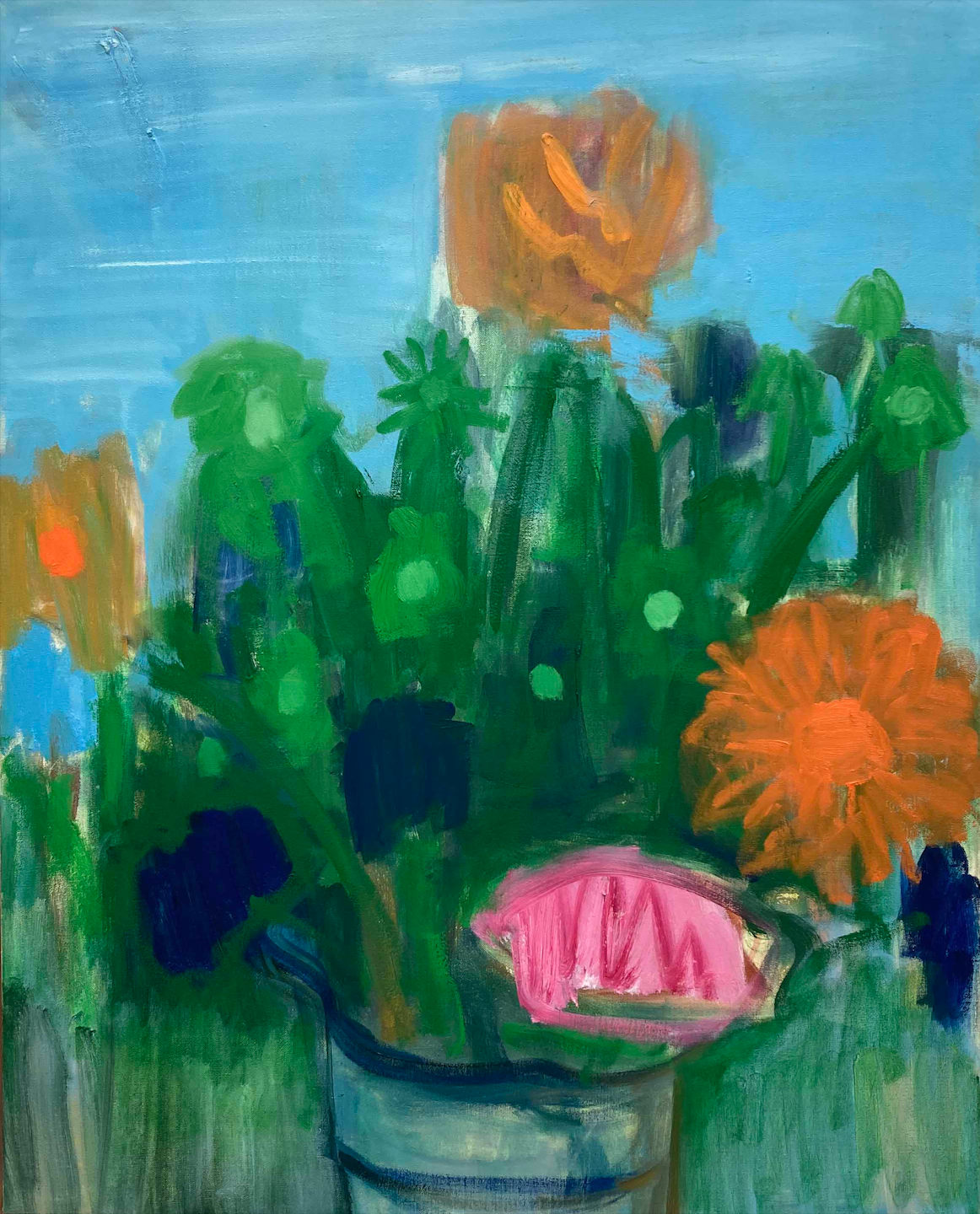 Eileen Gillespie, My Mother's Vase, 2021, oil on linen, 40 x 32 inches