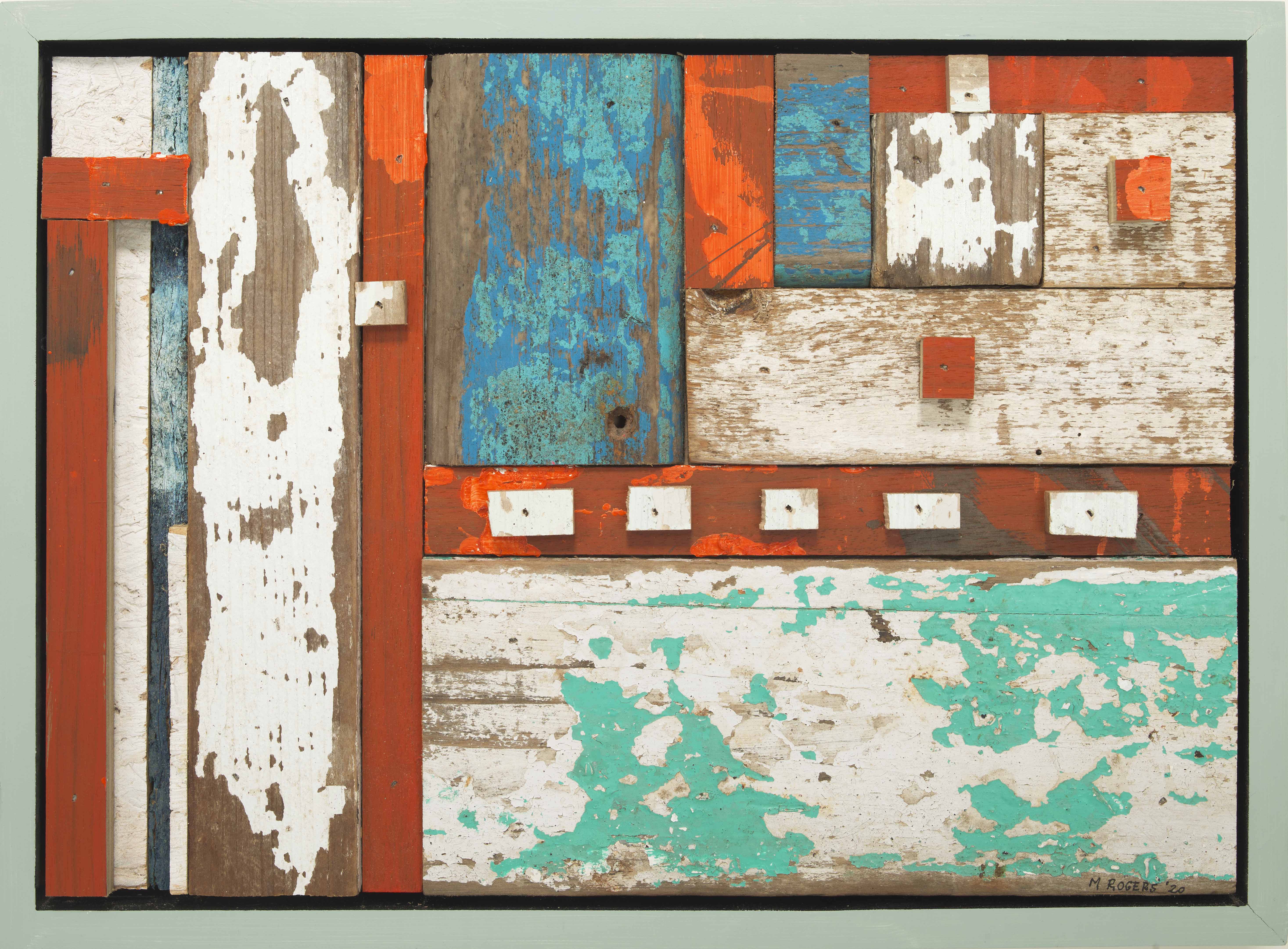 Mac Rogers, Weathered Paint, 2020, mixed media, 11 x 15 inches