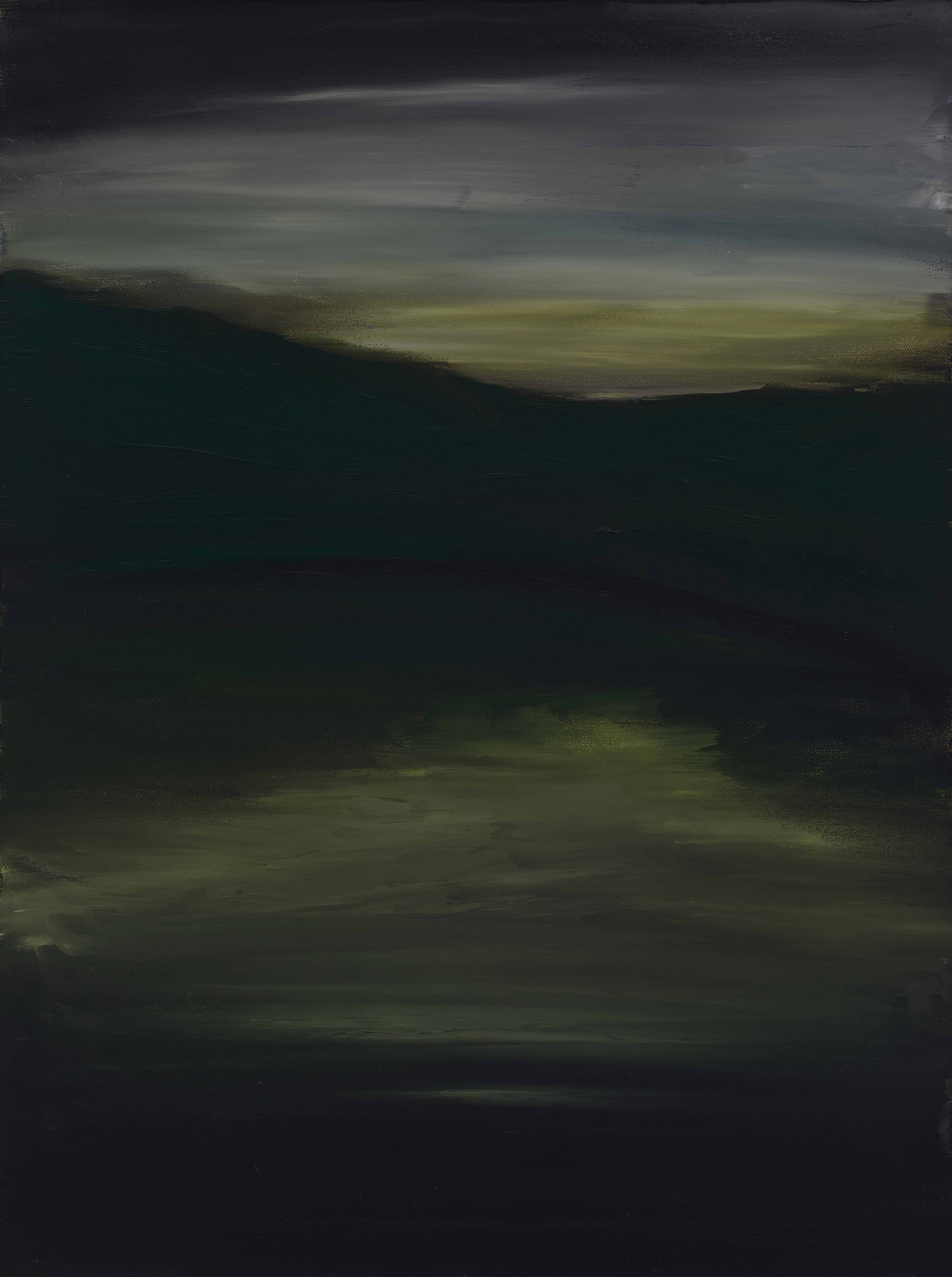 River at Dawn 4, 1996-2024, oil on canvas, 24x18 inches