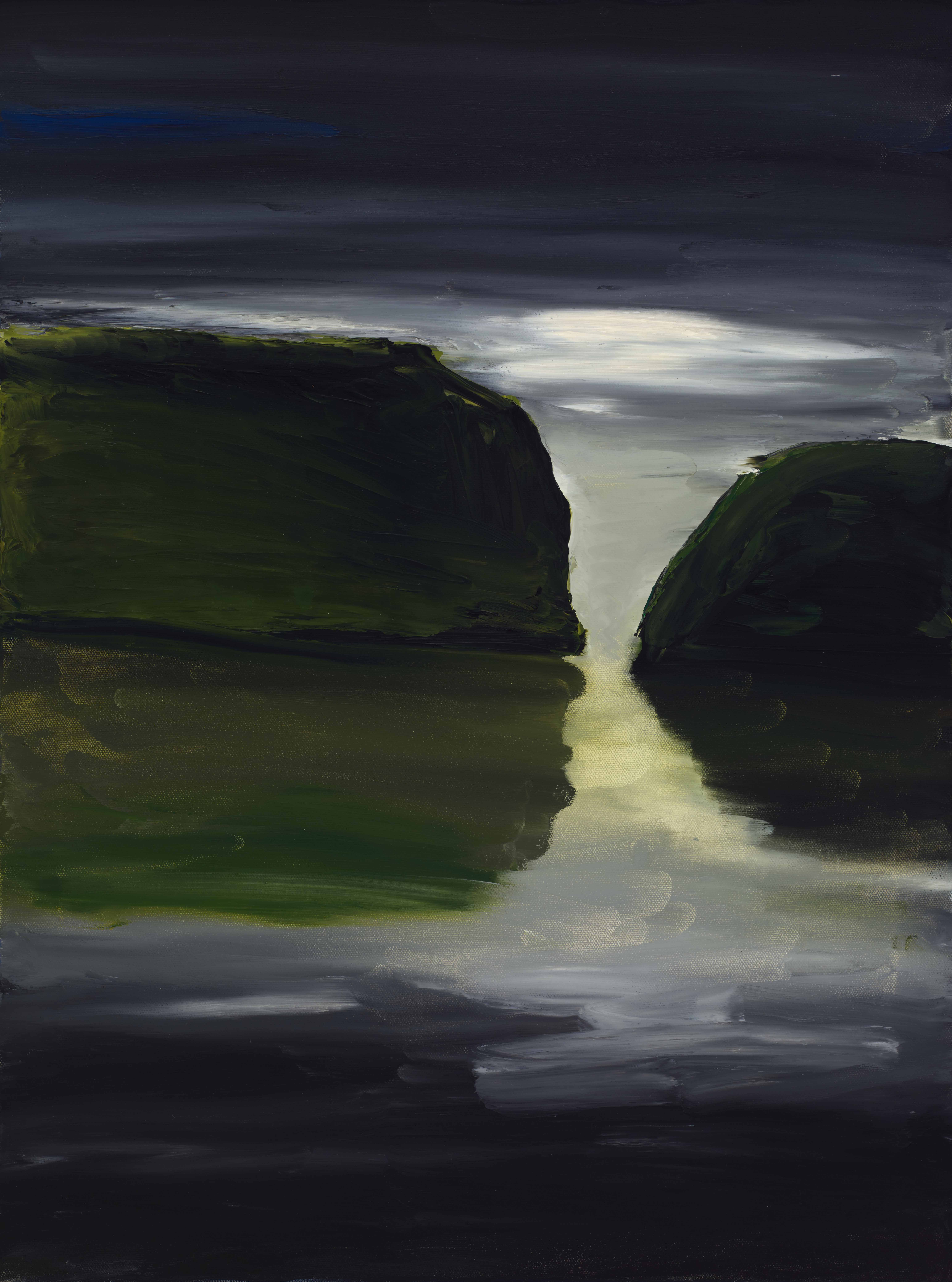 River at Dawn 5, 1996-2024, oil on canvas, 24x18 inches