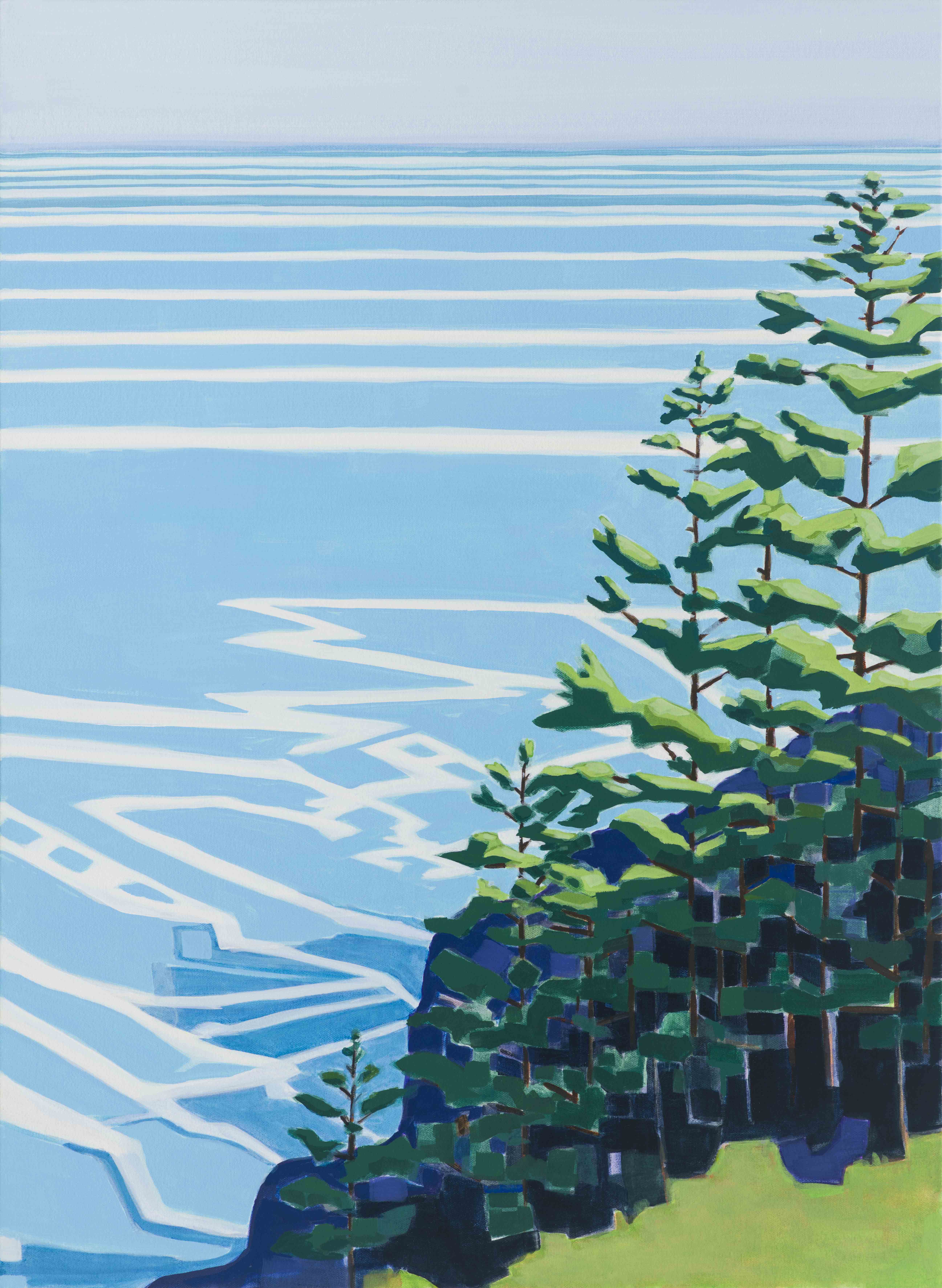 Spruce / Burnt Head, 2025, oil on canvas, 30 x 22 inches