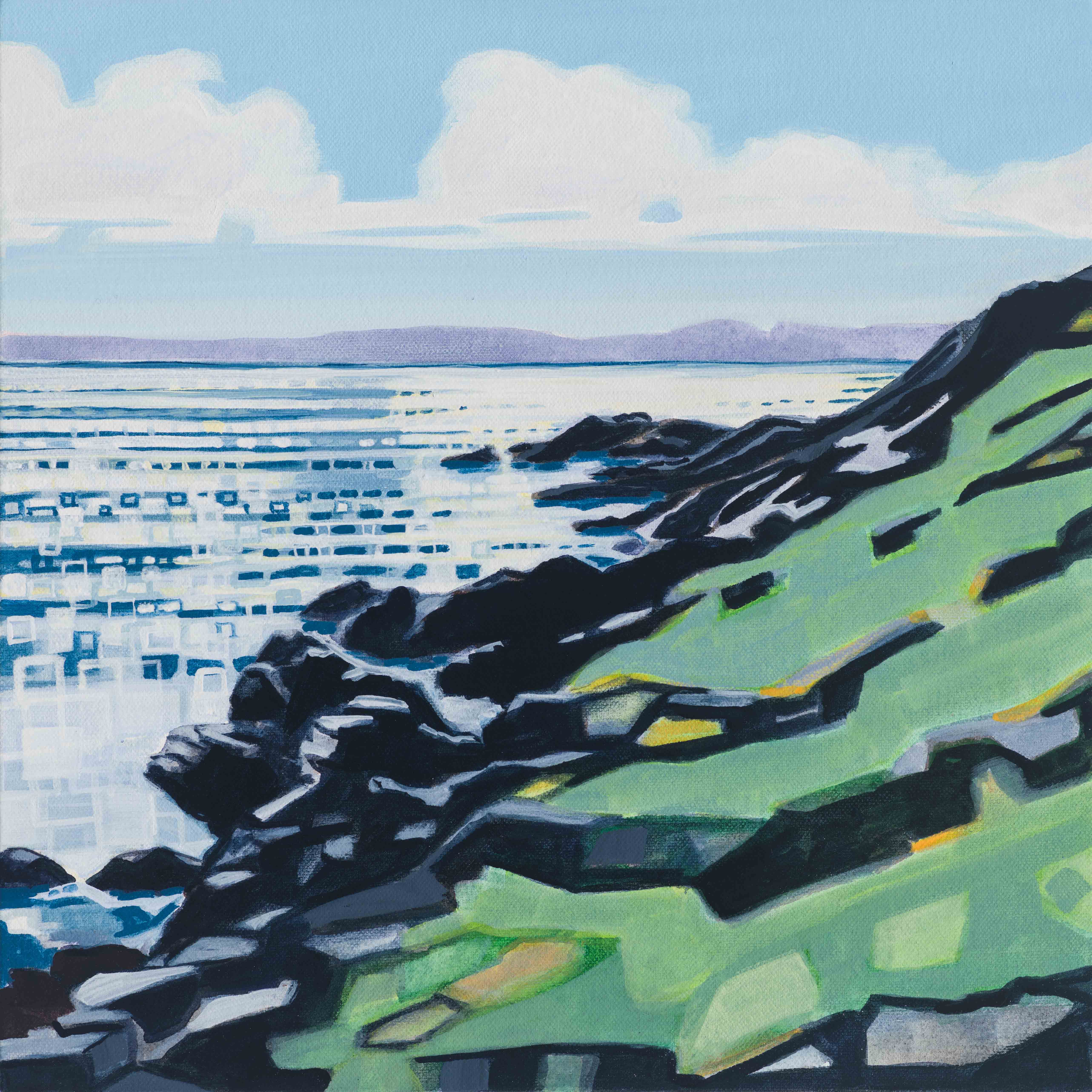 September / High Cliff, 2025, oil on canvas, 12 x 12 inches