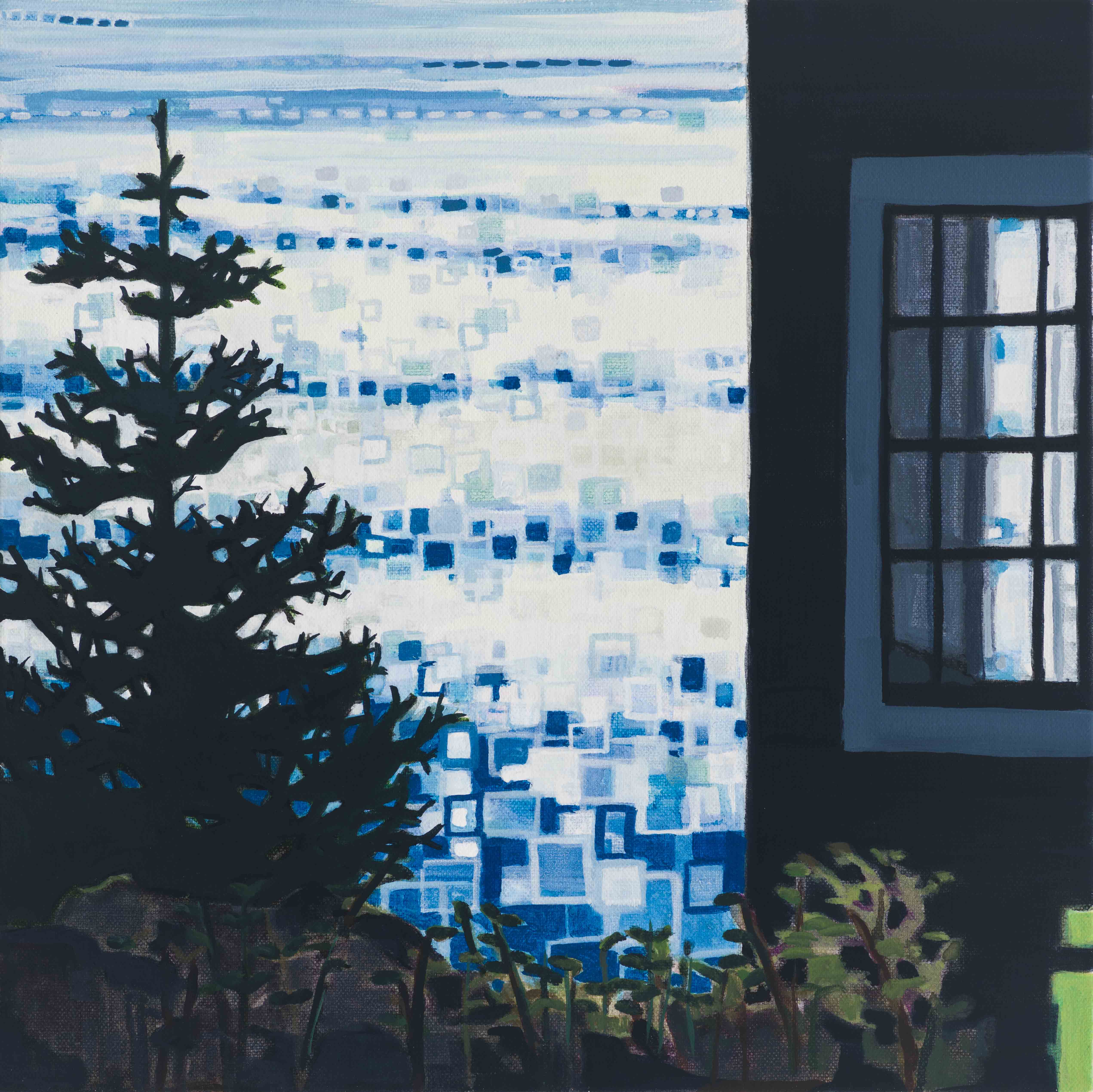 Balsam / The Pool, 2025, oil on canvas, 12 x 12 inches
