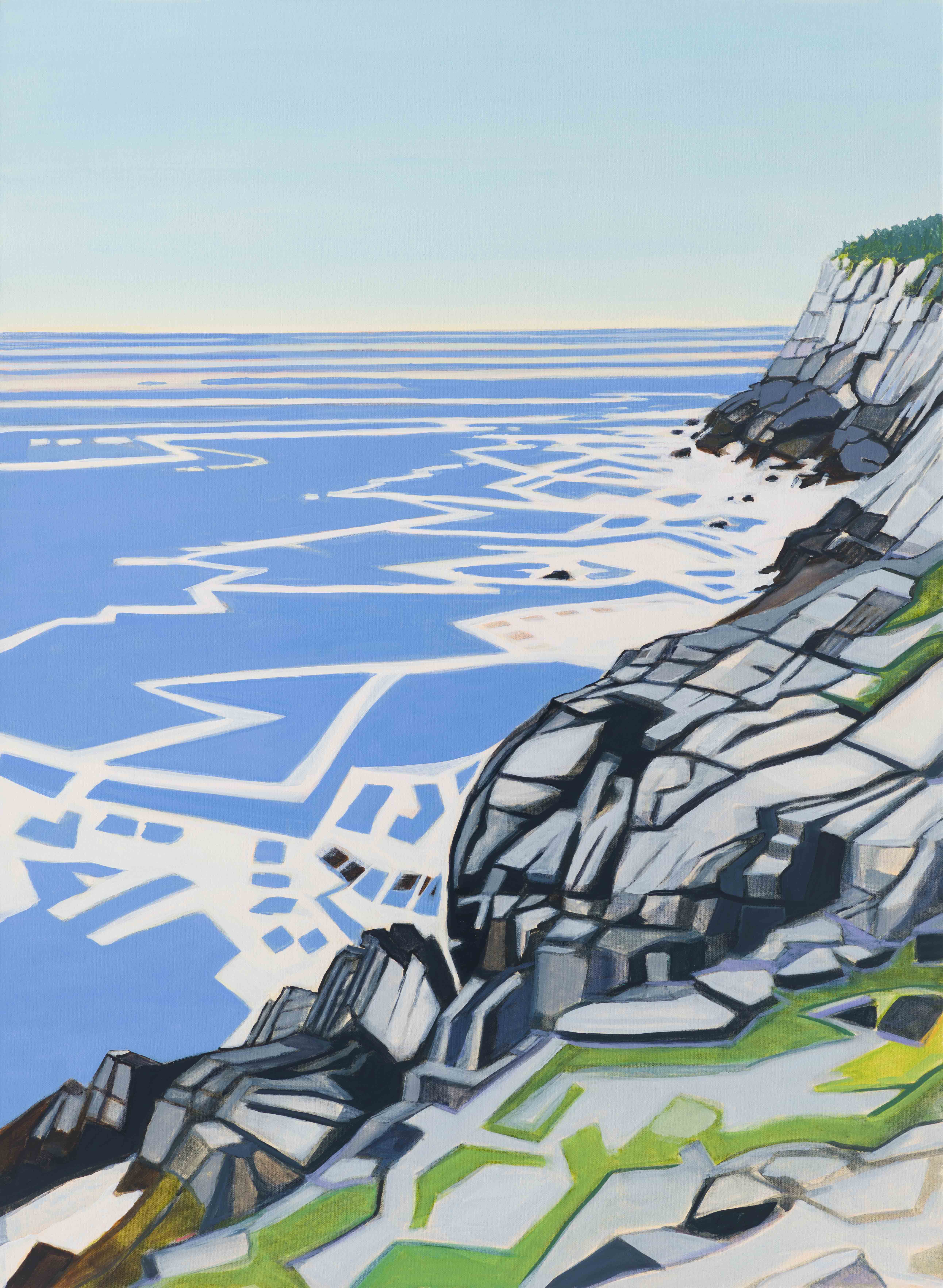 Ocean Wake / Black Head, 2025, oil on canvas, 30 x 22 inches