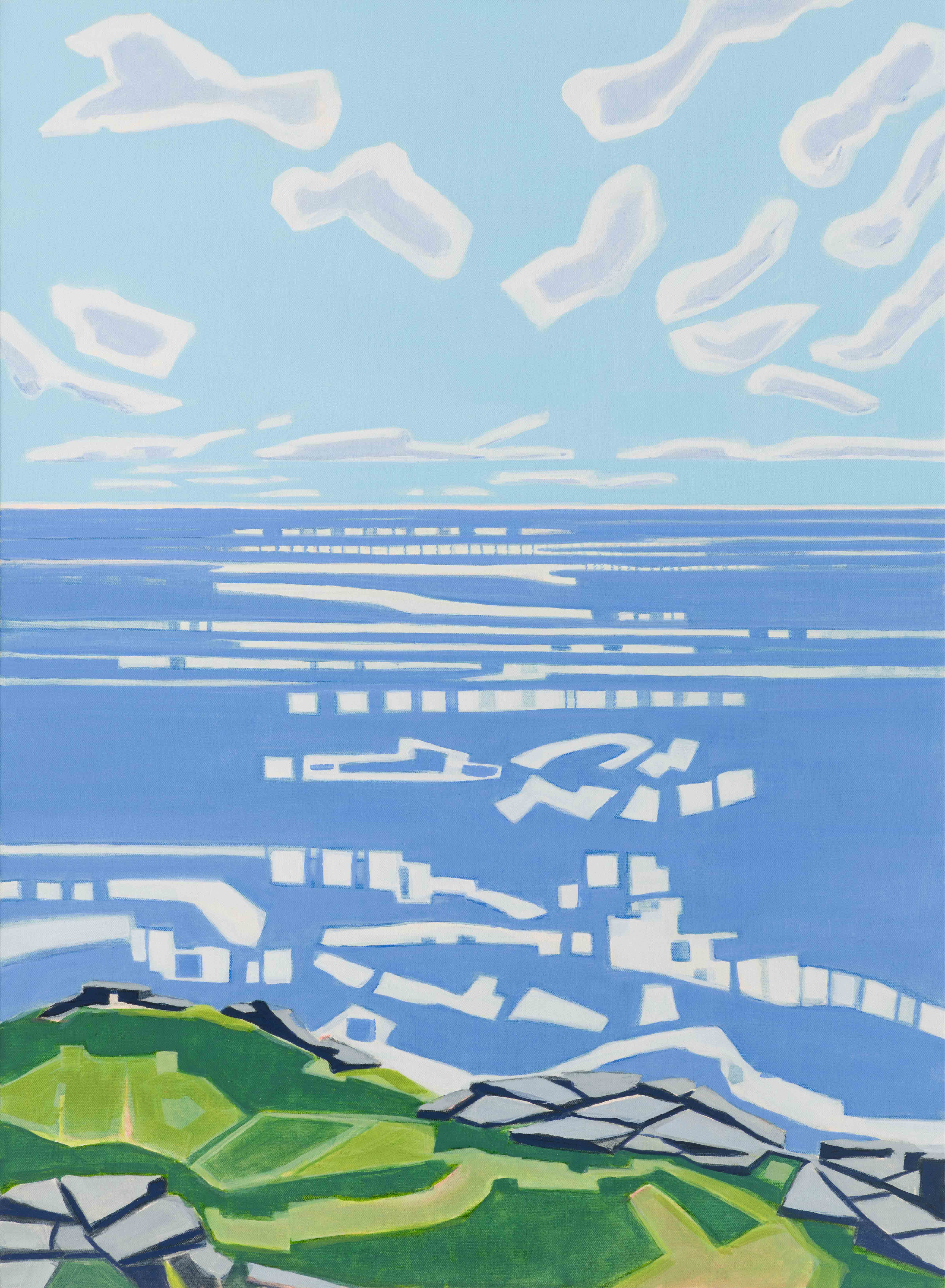 Creeping Juniper / Pulpit Rock, 2025, oil on canvas, 30 x 22 inches