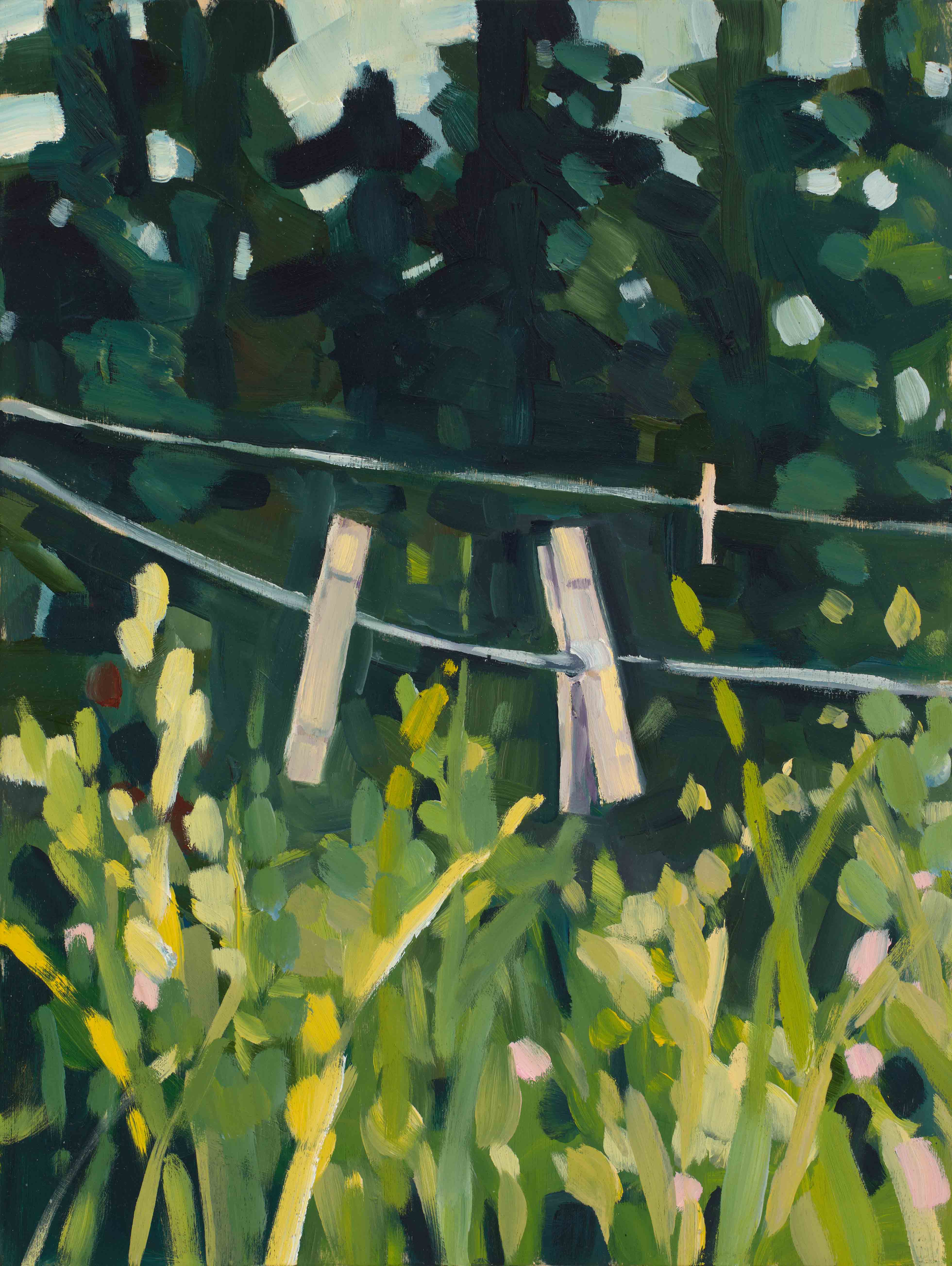 Empty Clothesline, 2025, oil on canvas, 12 x 9 inches