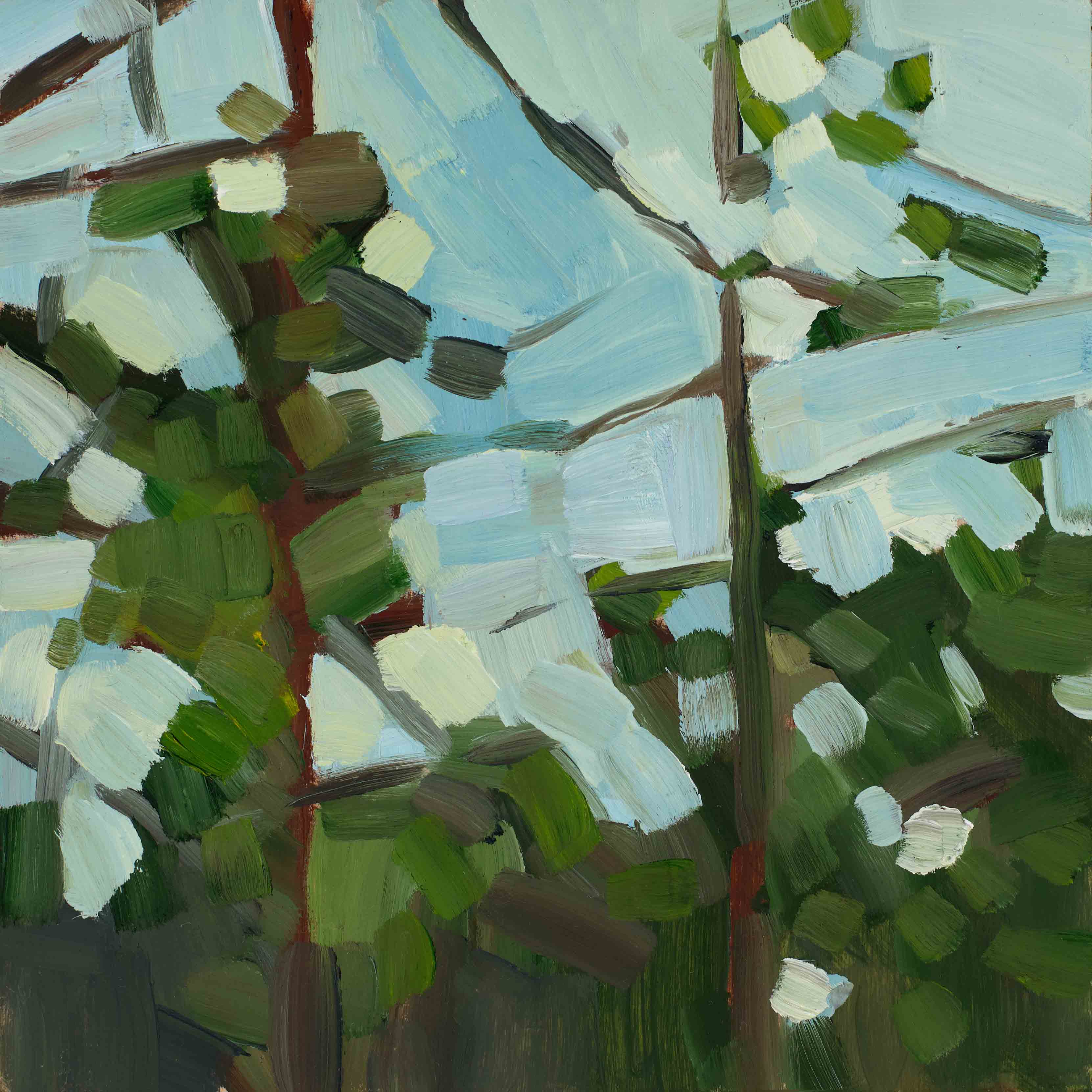 Forest Studies 2, 2025, oil on panel, 6 x 6 inches
