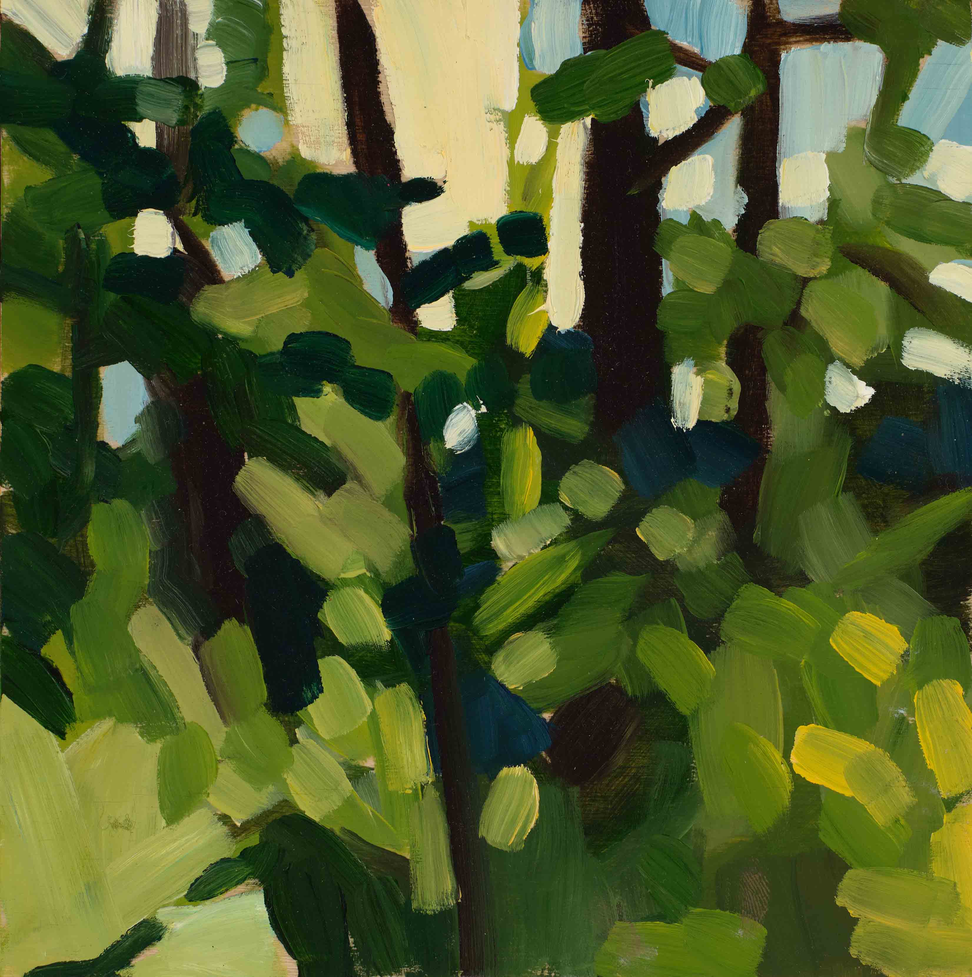 Forest Studies 3, 2025, oil on panel, 6 x 6 inches