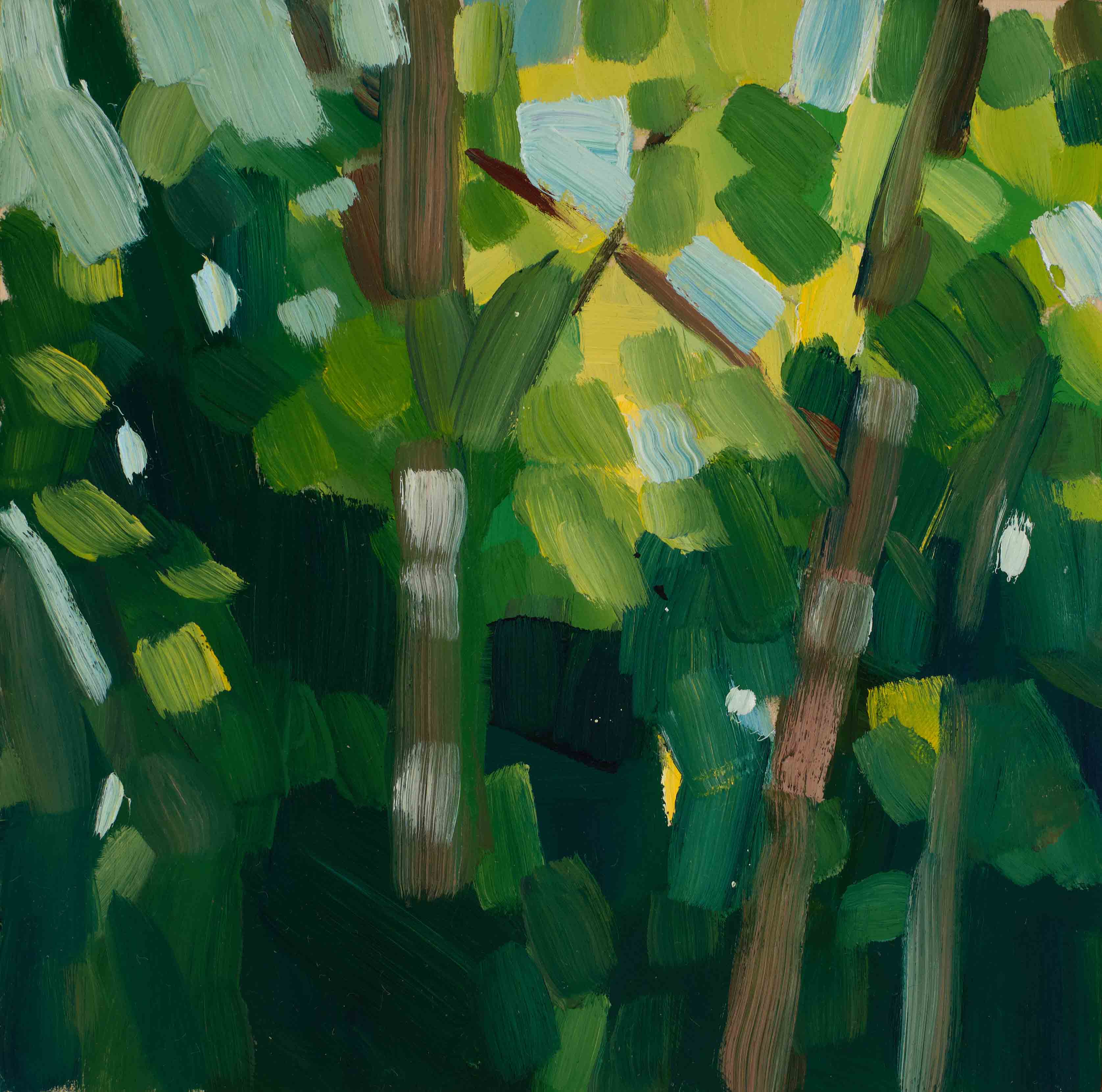Forest Studies 4, 2025, oil on panel, 6 x 6 inches