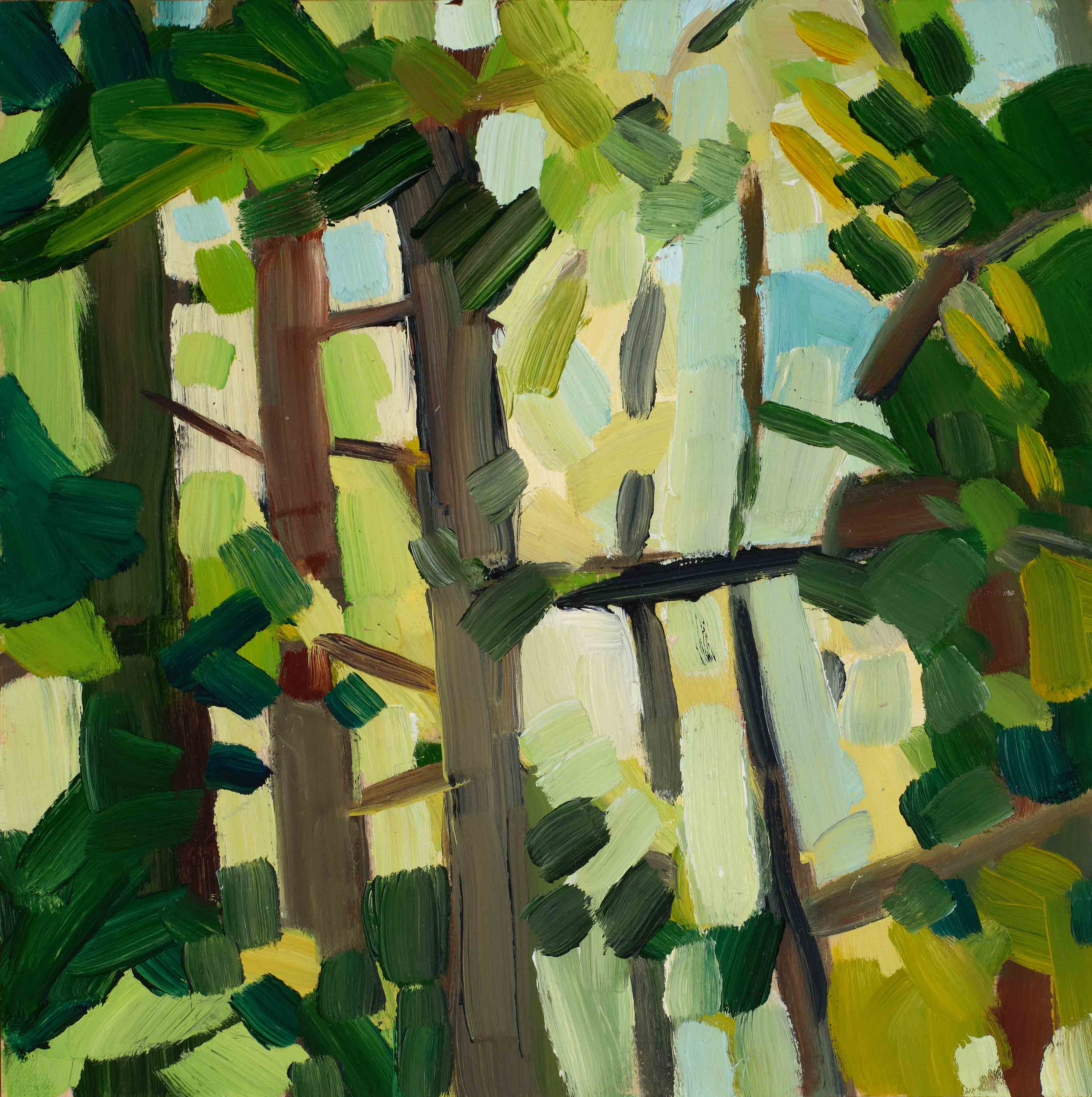Forest Studies 6, 2025, oil on panel, 6 x 6 inches