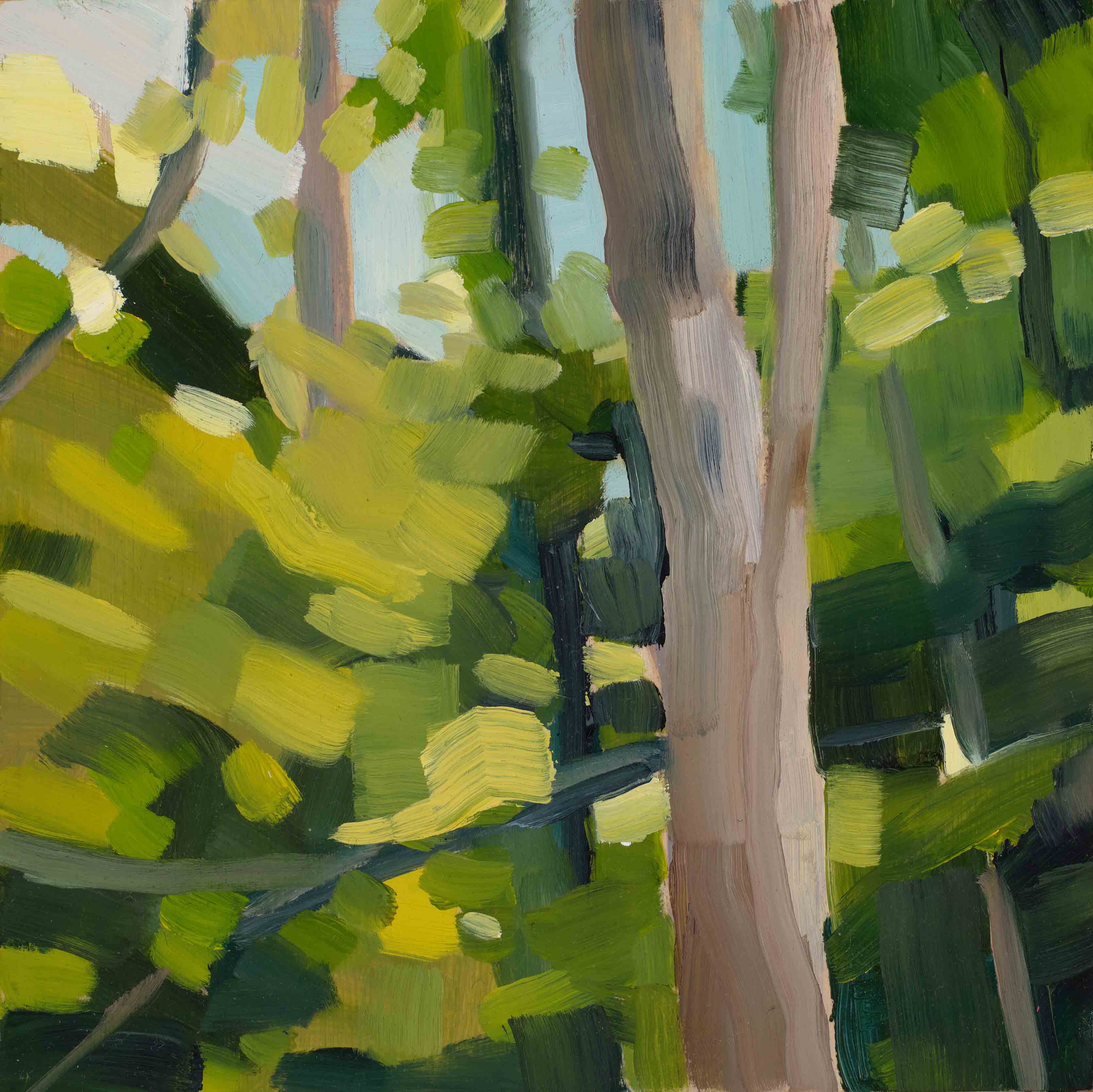 Forest Studies 7, 2025, oil on panel, 6 x 6 inches