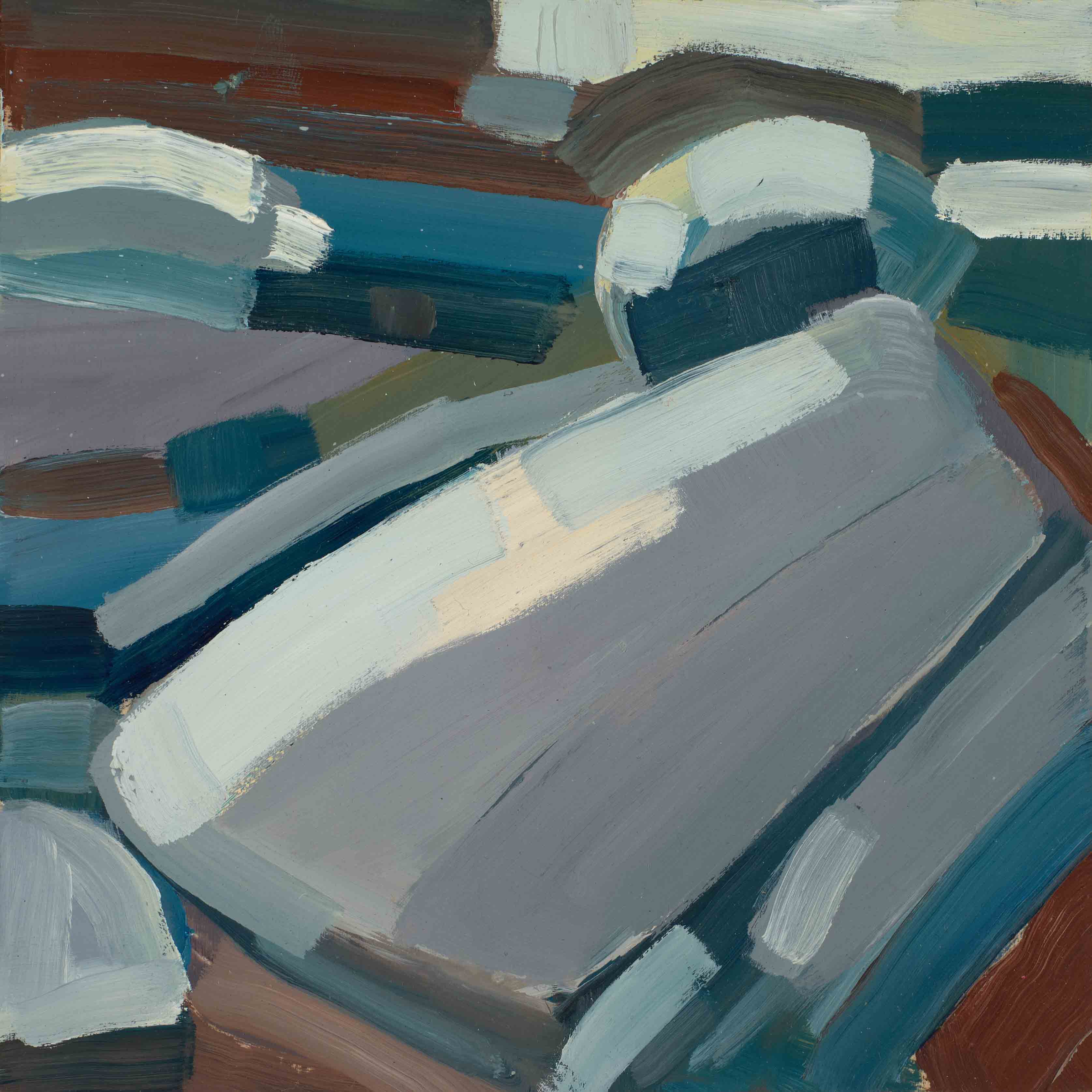 Rock Studies 2, 2025, oil on panel, 6 x 6 inches