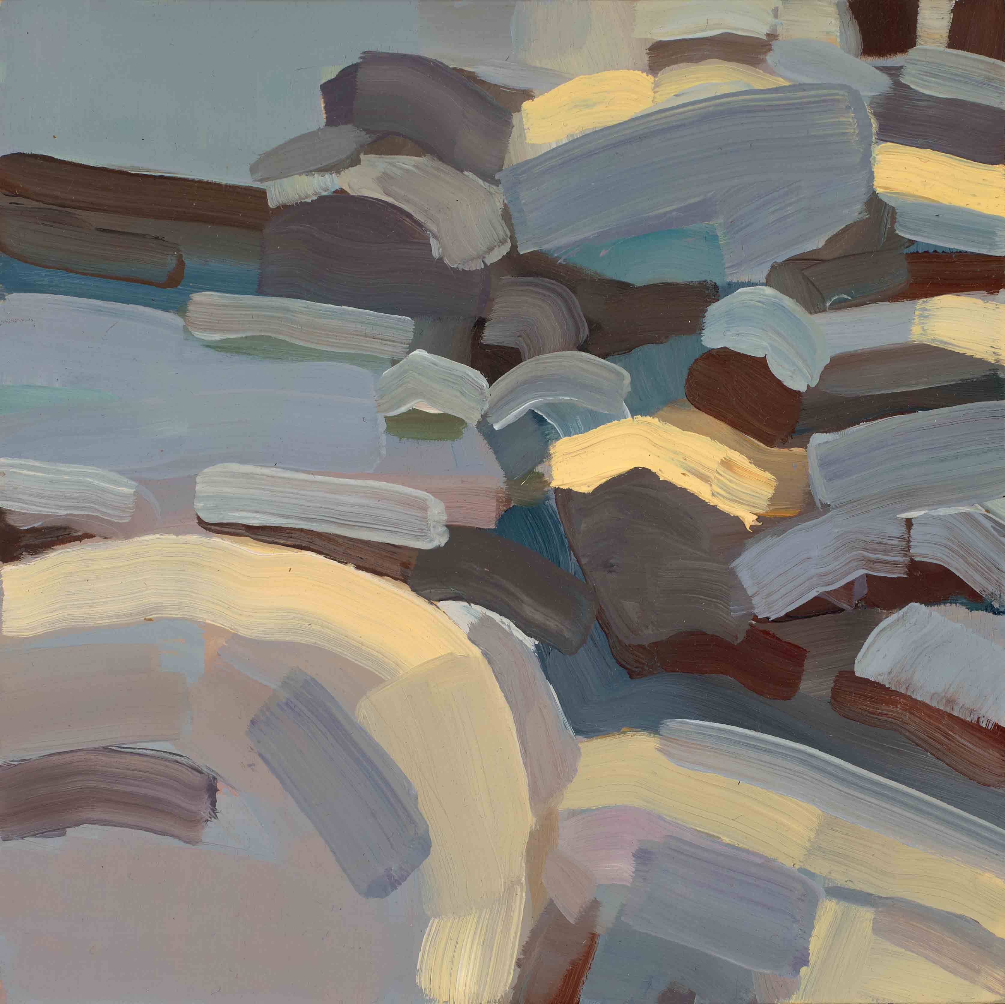 Rock Studies 3, 2025, oil on panel, 6 x 6 inches