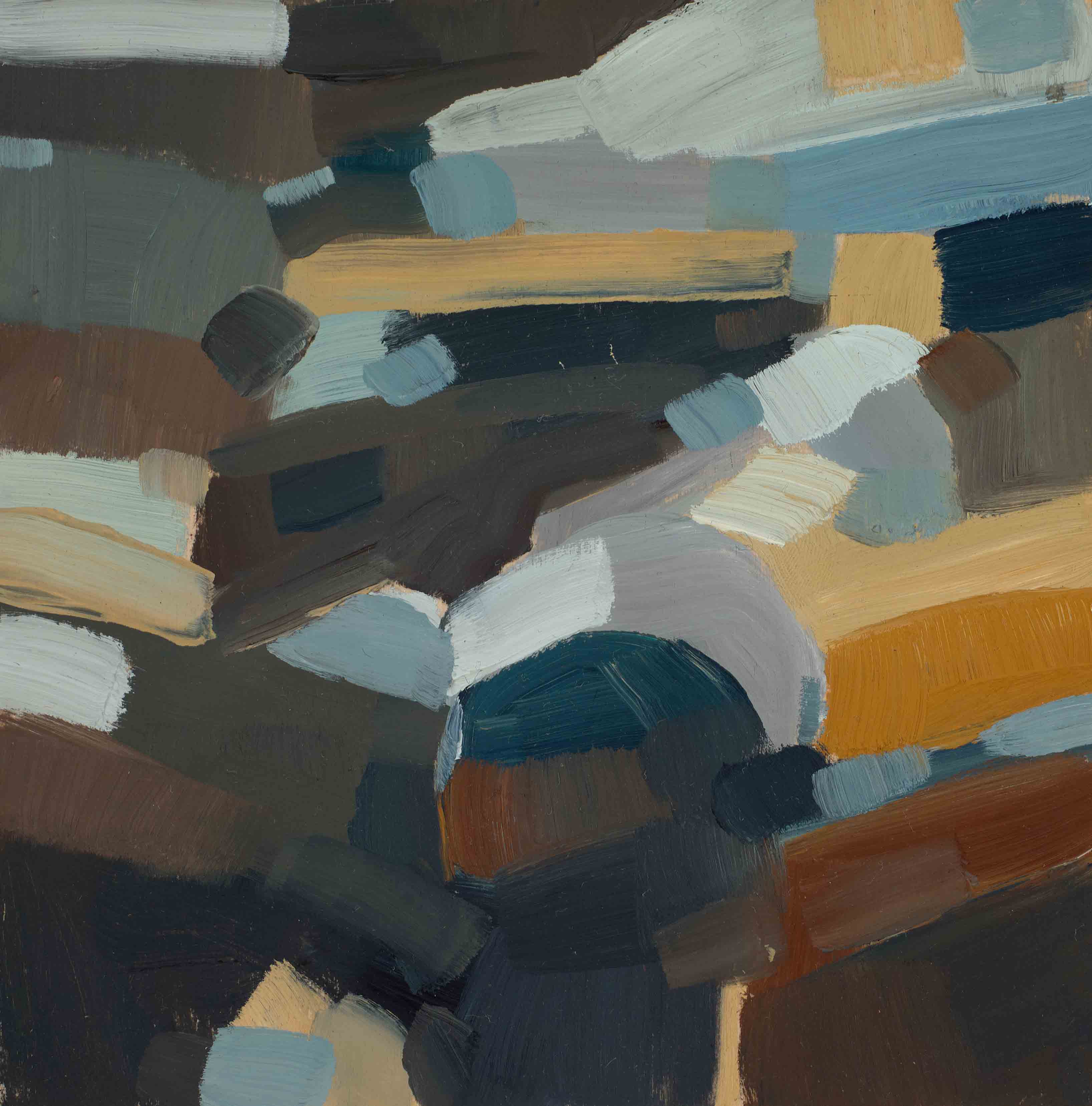Rock Studies 4, 2025, oil on panel, 6 x 6 inches