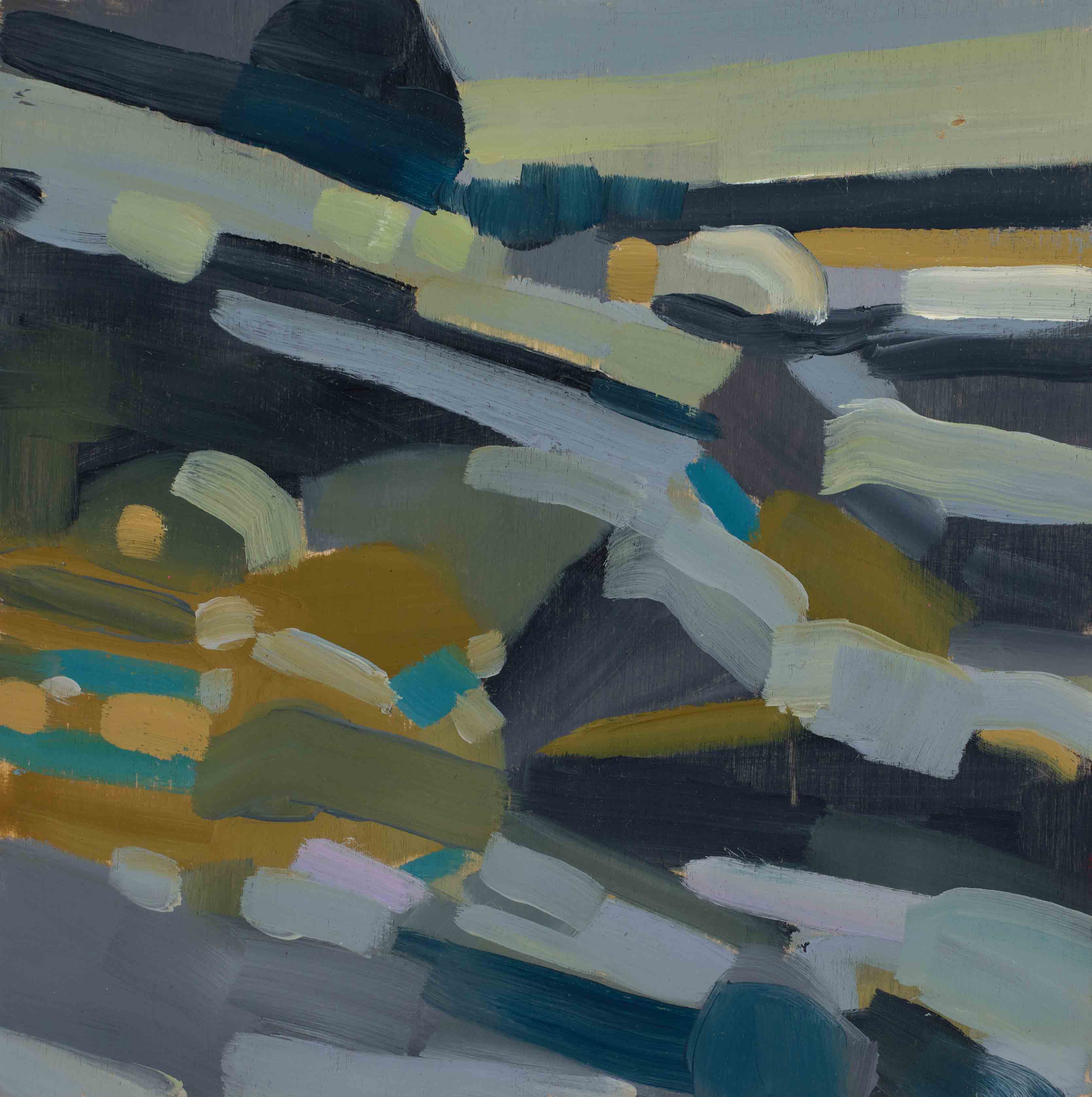 Rock Studies 7, 2025, oil on panel, 6 x 6 inches