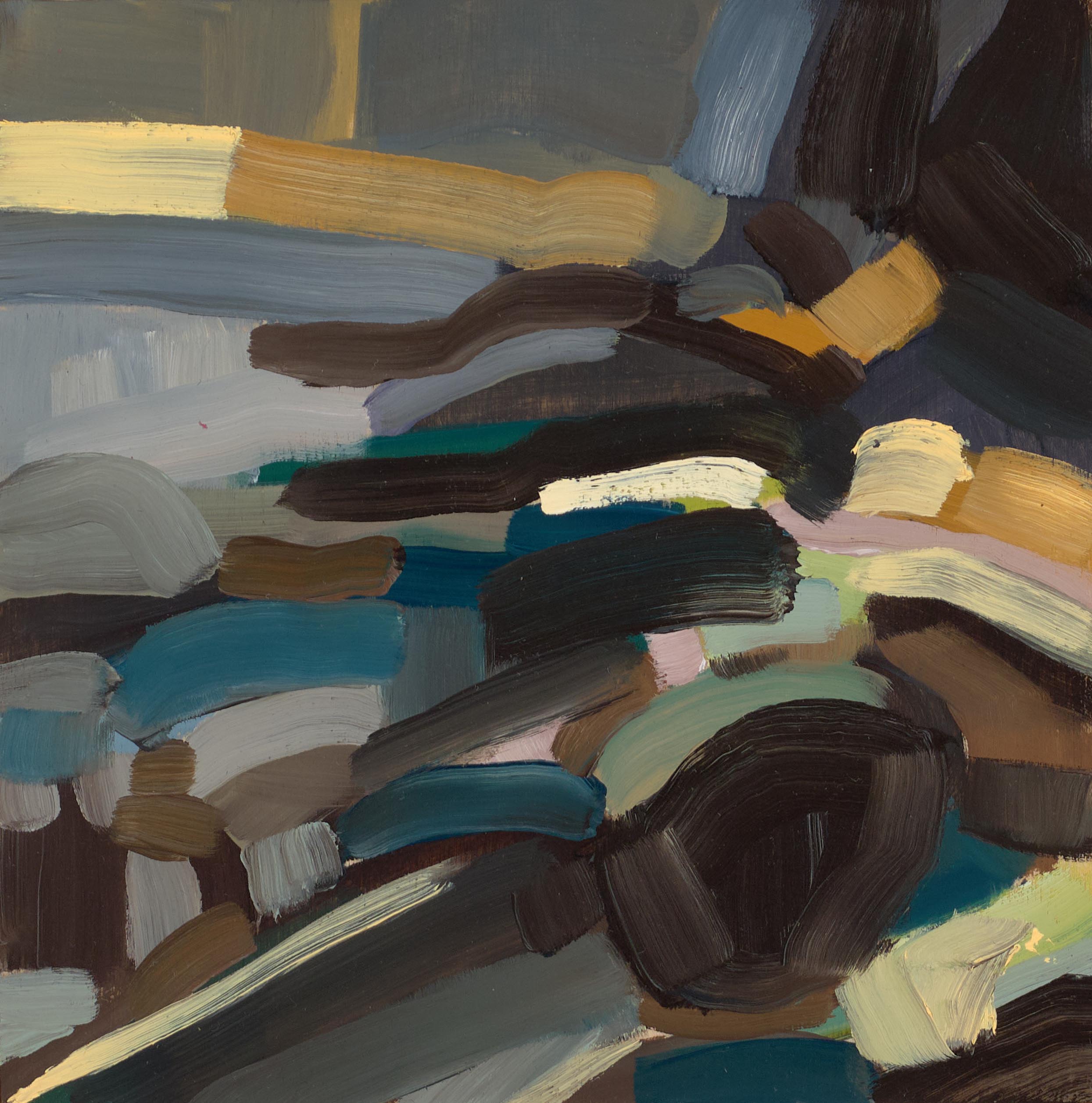 Rock Studies 8, 2025, oil on panel, 6 x 6 inches