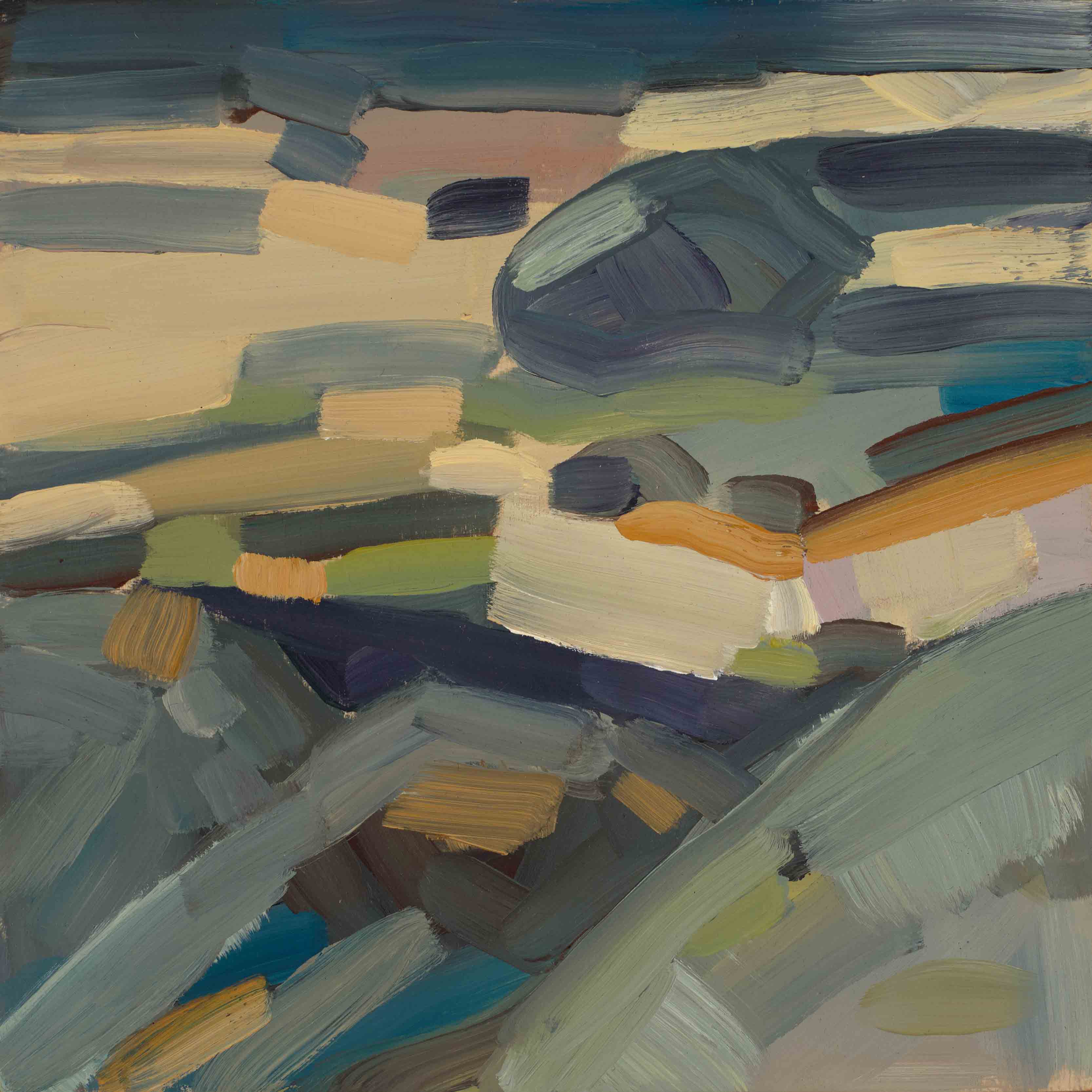 Rock Studies 9, 2025, oil on panel, 6 x 6 inches
