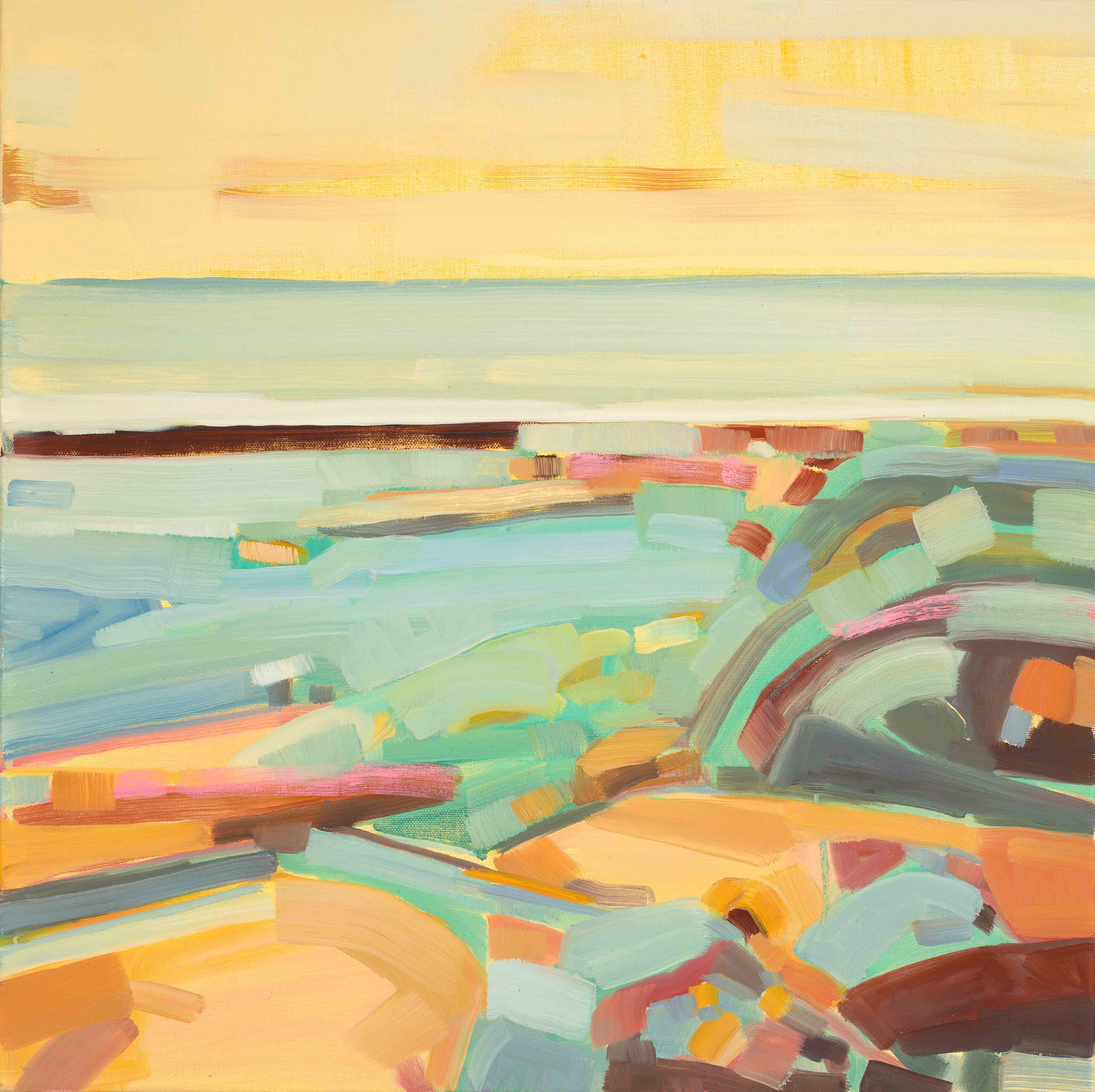 Swim Break, 2025, oil on canvas, 20 x 20 inches