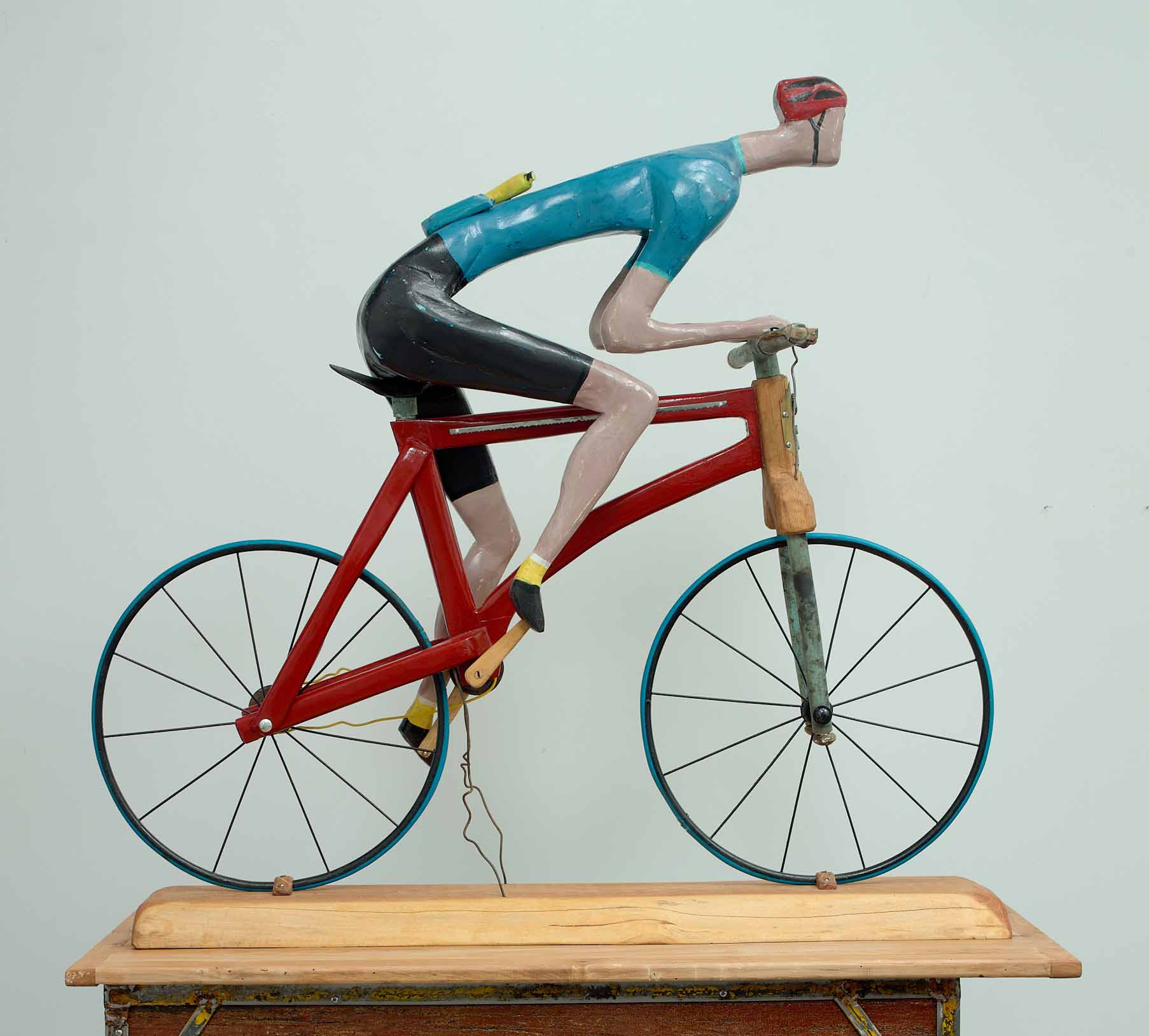 JOHN ATTWOOD, Banana Man, 2024, mixed metal, pine, acrylic paint and electrical cord, 37.5 x 40 x 16 inches JOHN ATTWOOD, Banana Man, 2024, mixed metal, pine, acrylic paint and electrical cord, 37.5 x 40 x 16 inches