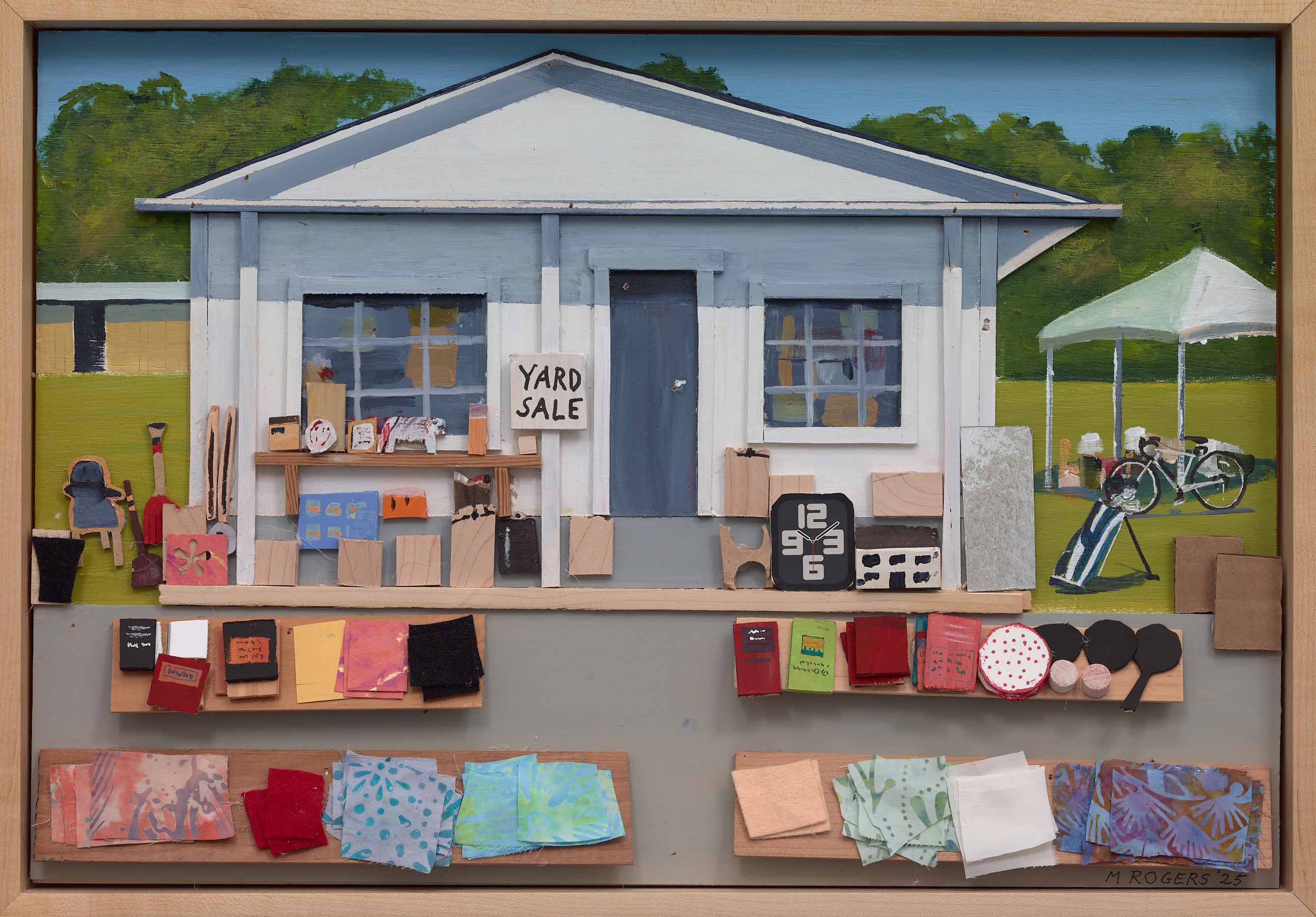 MAC ROGERS, Yard Sale, 2025, mixed media, 15 x 21.5 inches