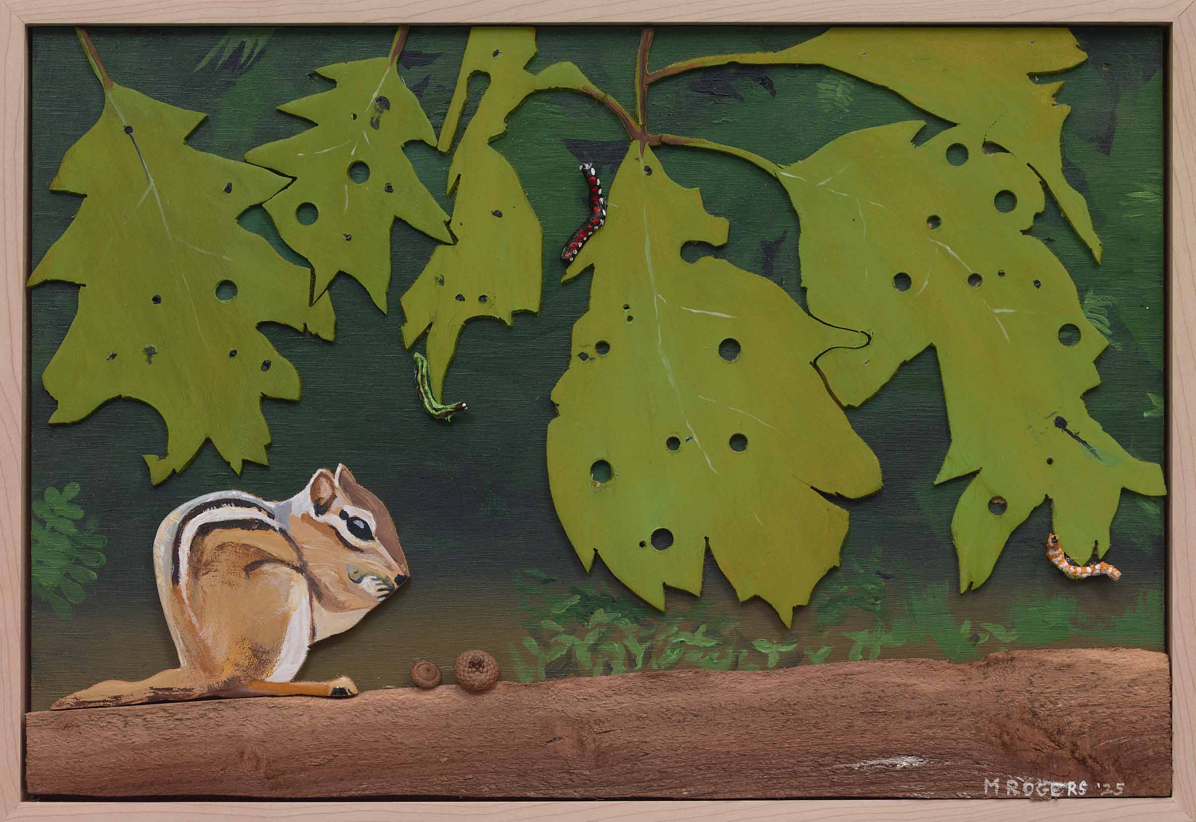 MAC ROGERS, Edible Oak, 2025, mixed media, 9 x 13 inches