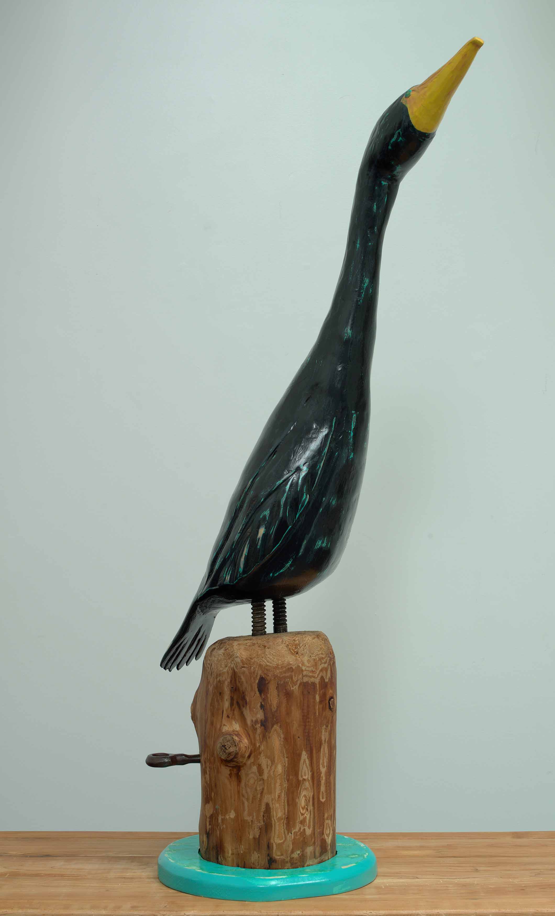 JOHN ATTWOOD, Prince of Tides, 2025, pine metal and acrylic, 47.25 x 13 x 21 inches
