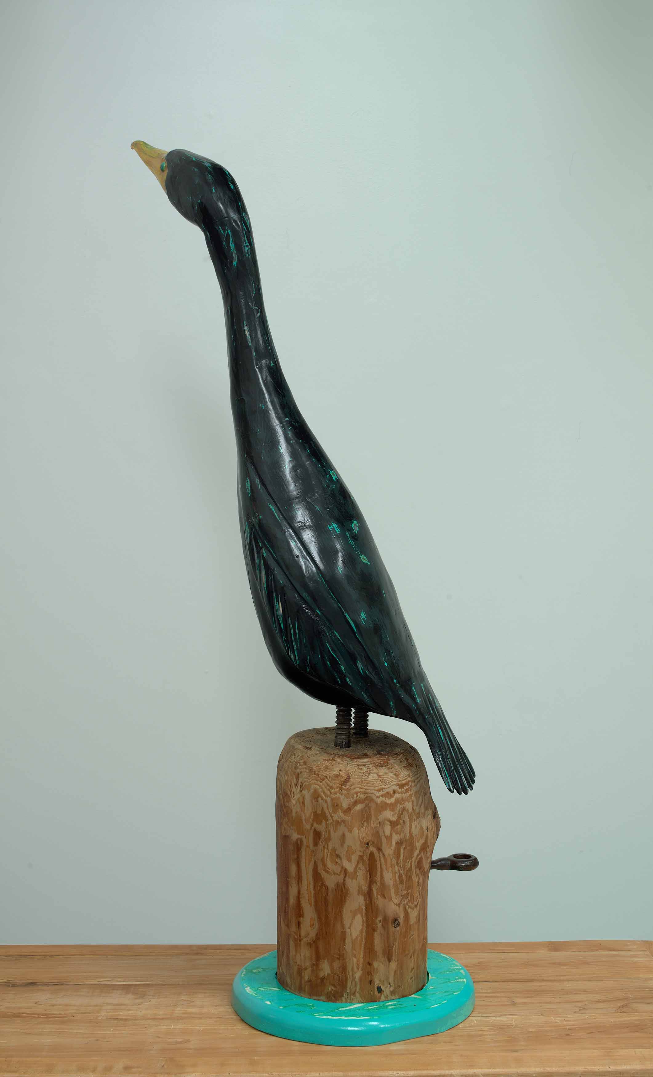 JOHN ATTWOOD  Prince of Tides  2025, pine metal and acrylic, 47.25 x 13 x 21 inches