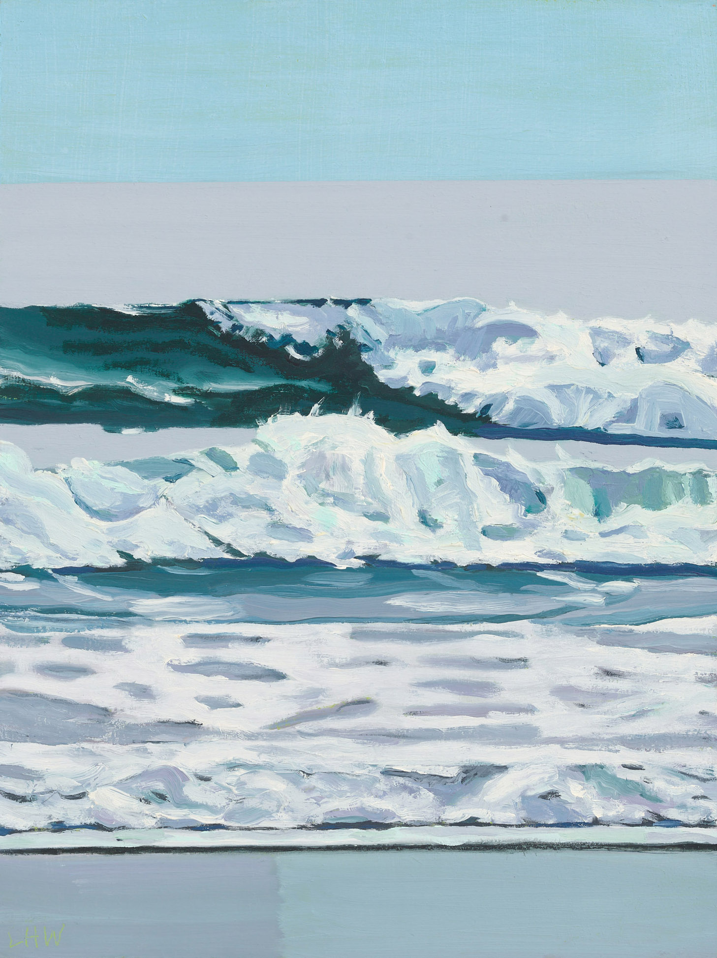 Another Wave, 2025, oil on panel, 12 x 9 inches