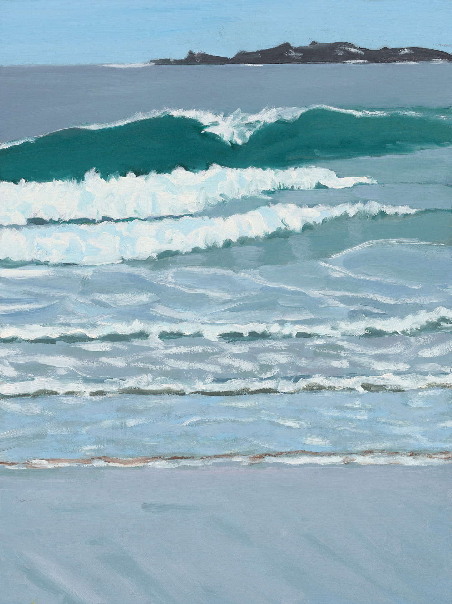 Seal Rock + Water, 2025, oil on panel, 12 x 9 inches