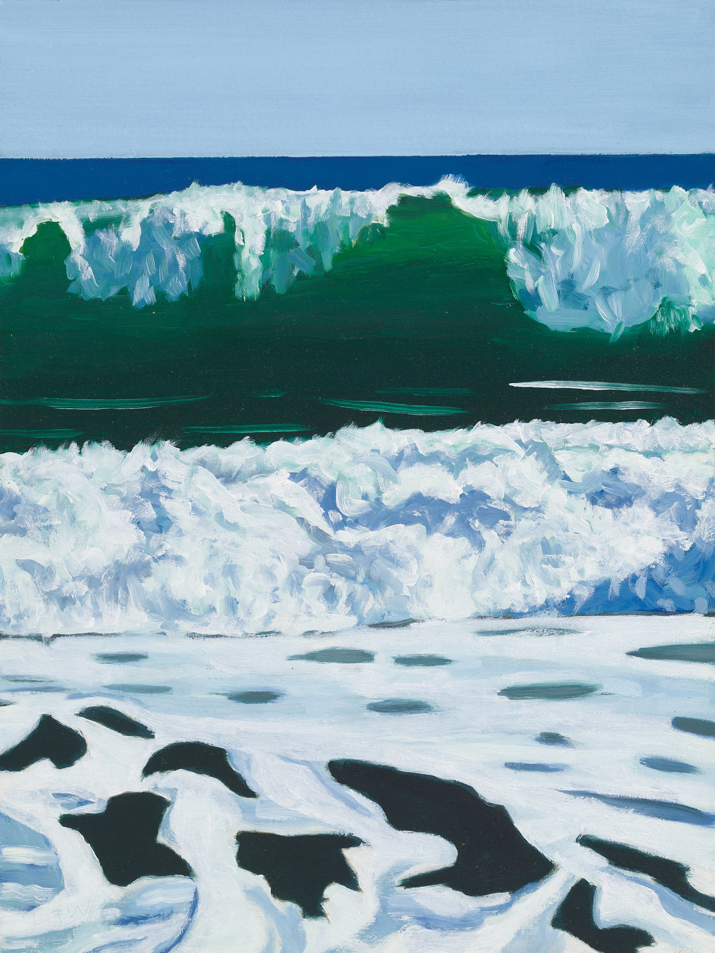 Green Wave Christmas Day, 2026, oil on panel, 12 x 9 inches
