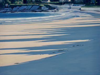 Front Beach-Massacre Lane, 9/3/19, 18:16, 43.538475, -70.312225, 2020, oil on canvas, 30 x 40 inches