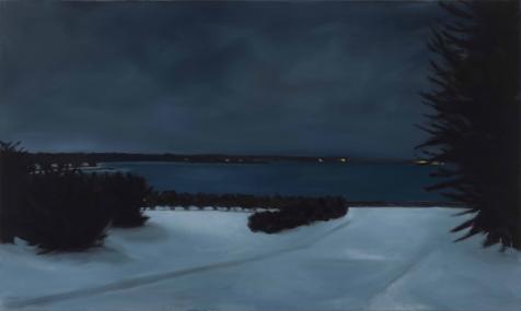 Winter Night, 2023, oil on canvas, 24x40 inches