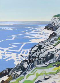 Ocean Wake / Black Head, 2025, oil on canvas, 30 x 22 inches