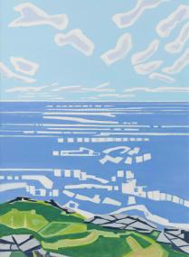 Creeping Juniper / Pulpit Rock, 2025, oil on canvas, 30 x 22 inches