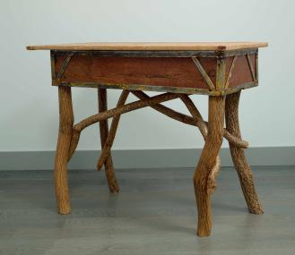 Bittersweet Table, 2025, spalted maple and bittersweet, 32.5 x 42.5 x 18,5 inches