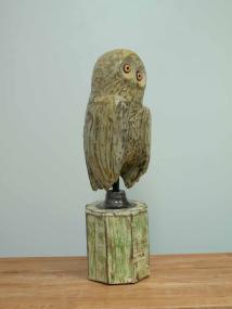 Larry  2025, hemlock, metal, oil paint and architectural column, 28.25 x 8 x 9 inches