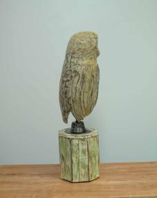 Larry  2025, hemlock, metal, oil paint and architectural column, 28.25 x 8 x 9 inches